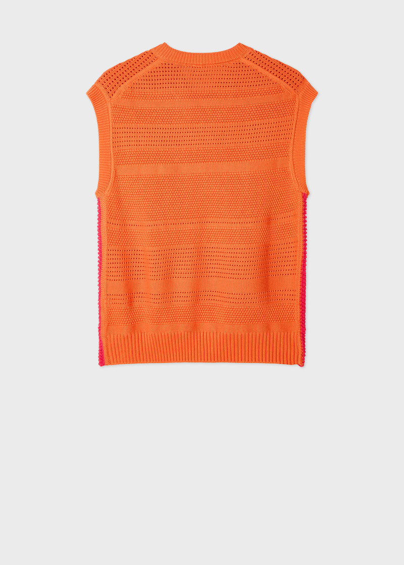 Paul Smith Orange Textured Cotton Knitted Vest outlook