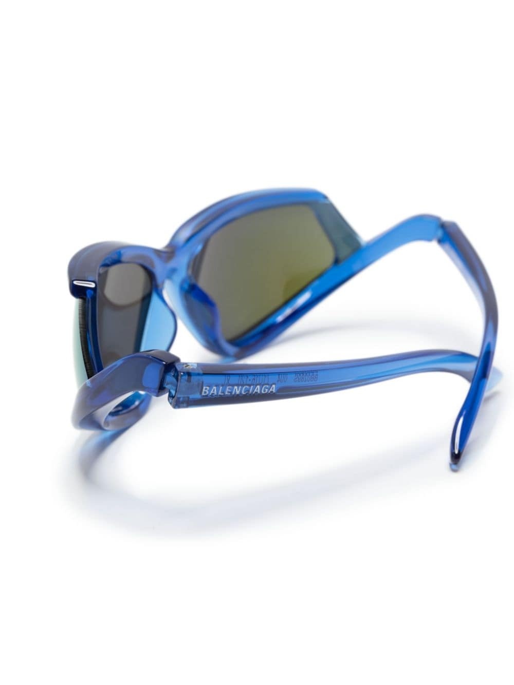 shield-frame mirrored sunglasses - 3