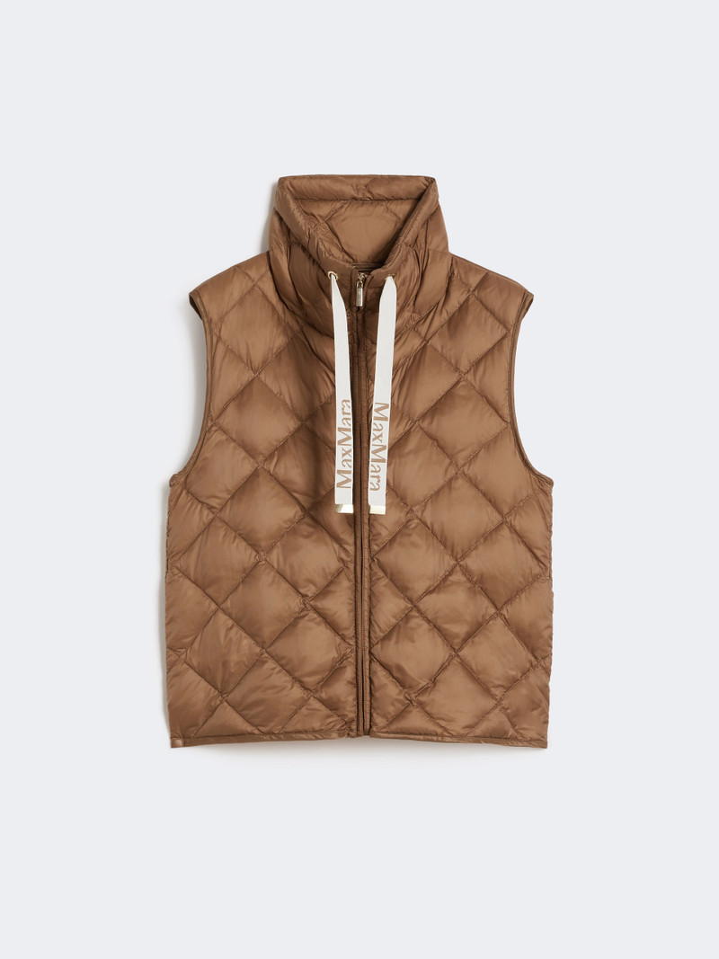 TREGIC Padded water-repellent nylon canvas gilet - CARAMEL 1