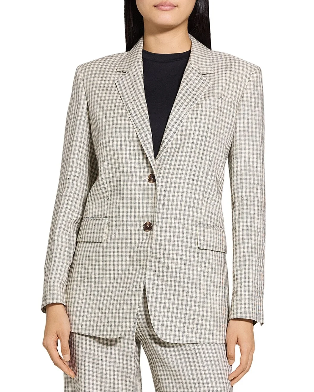 Theory Oversized Straight Linen-Blend Blazer - 1