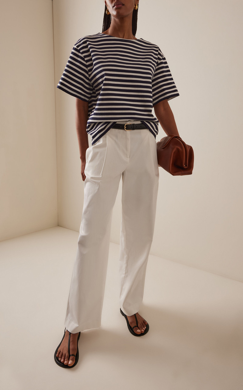 MATTEAU High-Rise Stretch-Cotton Pants white outlook