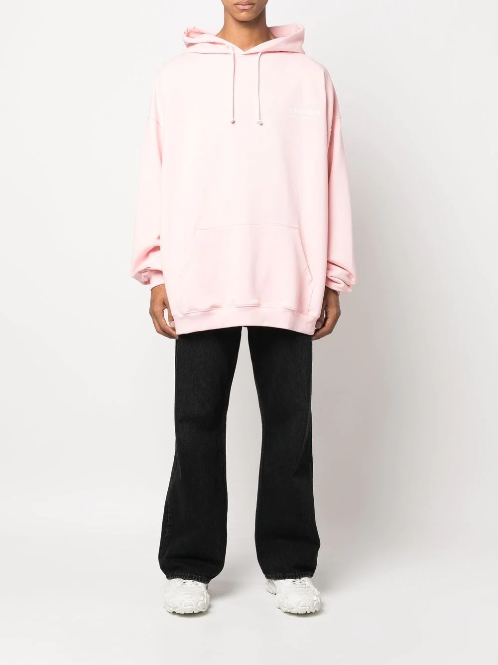 Unicorn slogan-print hoodie - 4