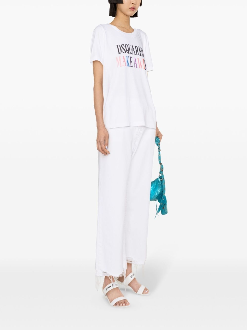 slogan-print cotton T-shirt - 3