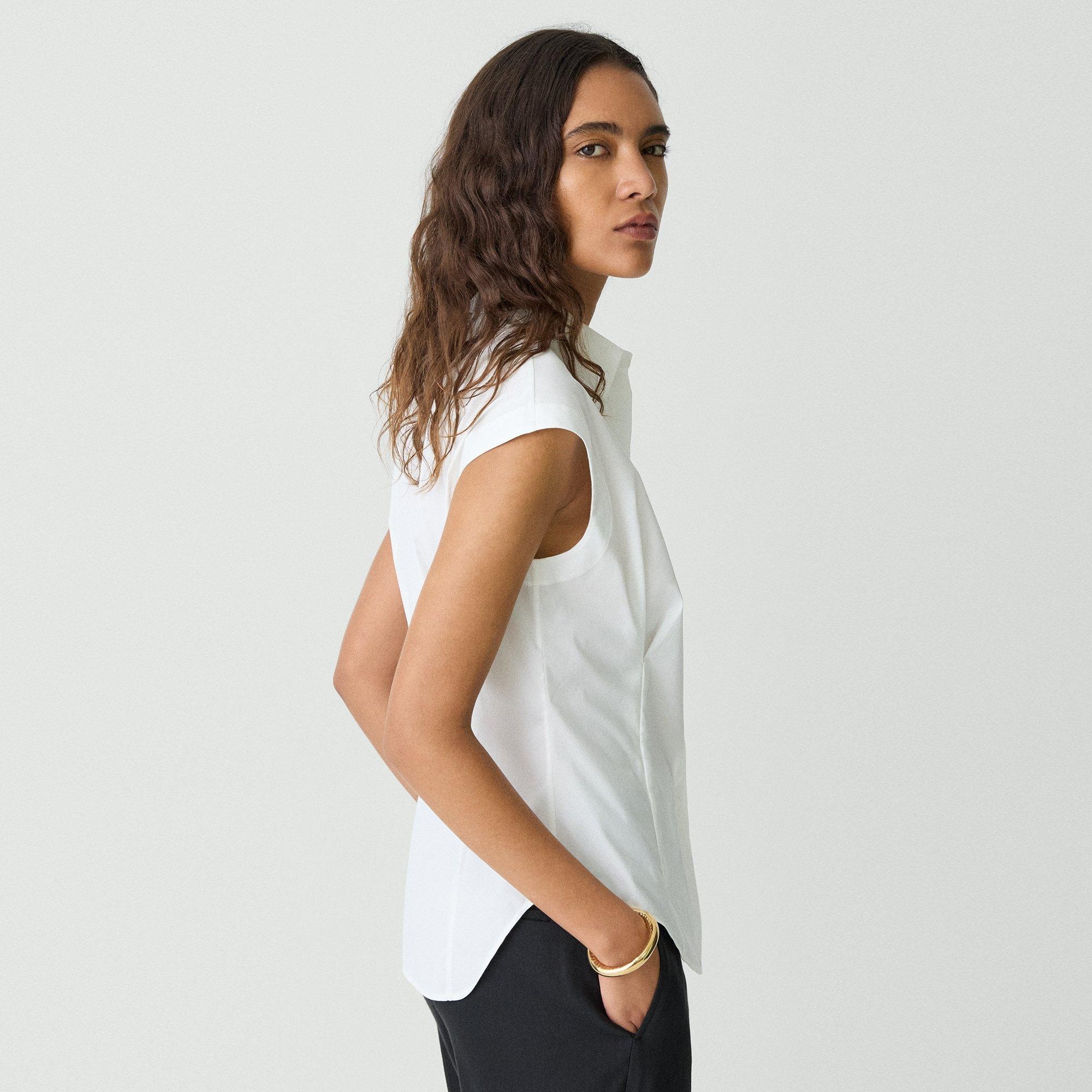 Cinched Cap Sleeve Shirt in Good Cotton - 3