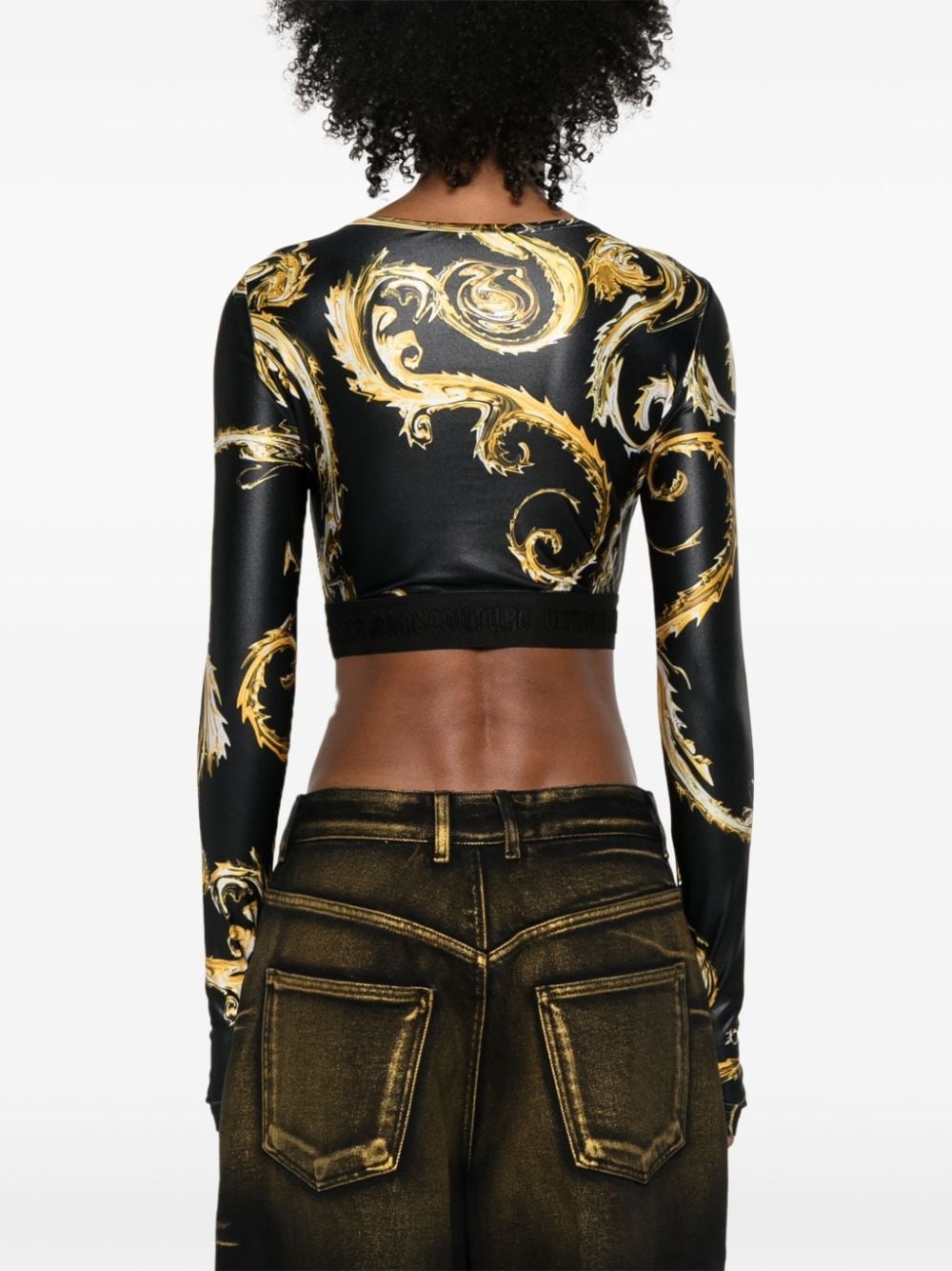 Chromo Couture-print cropped top - 4
