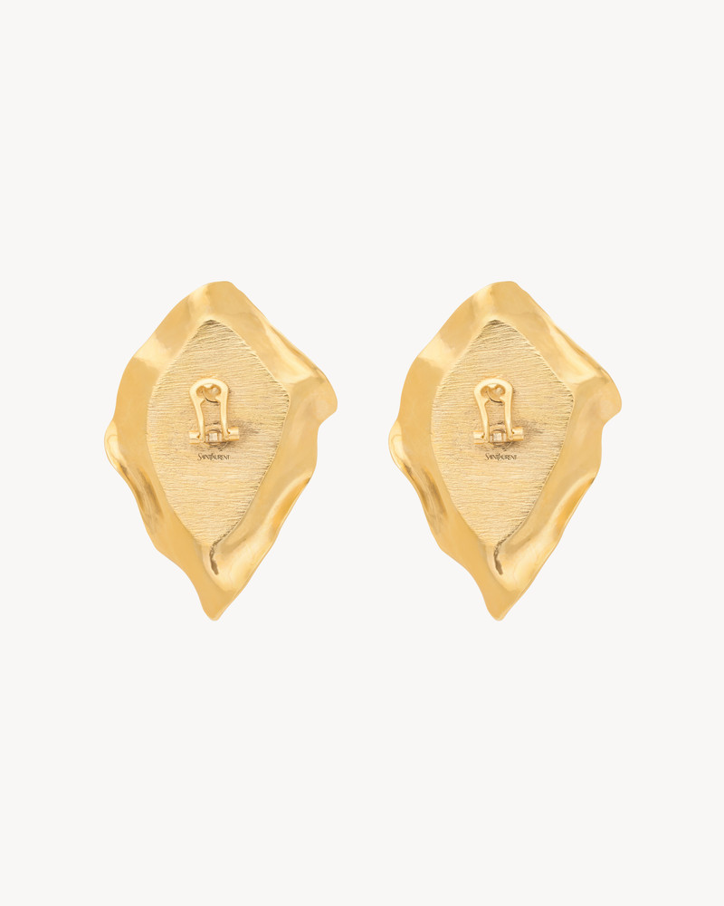 SAINT LAURENT CABOCHON EARRINGS IN RESIN AND METAL outlook