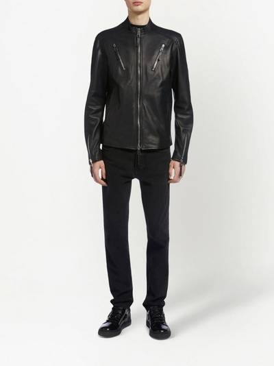 Giuseppe Zanotti zipped leather jacket outlook
