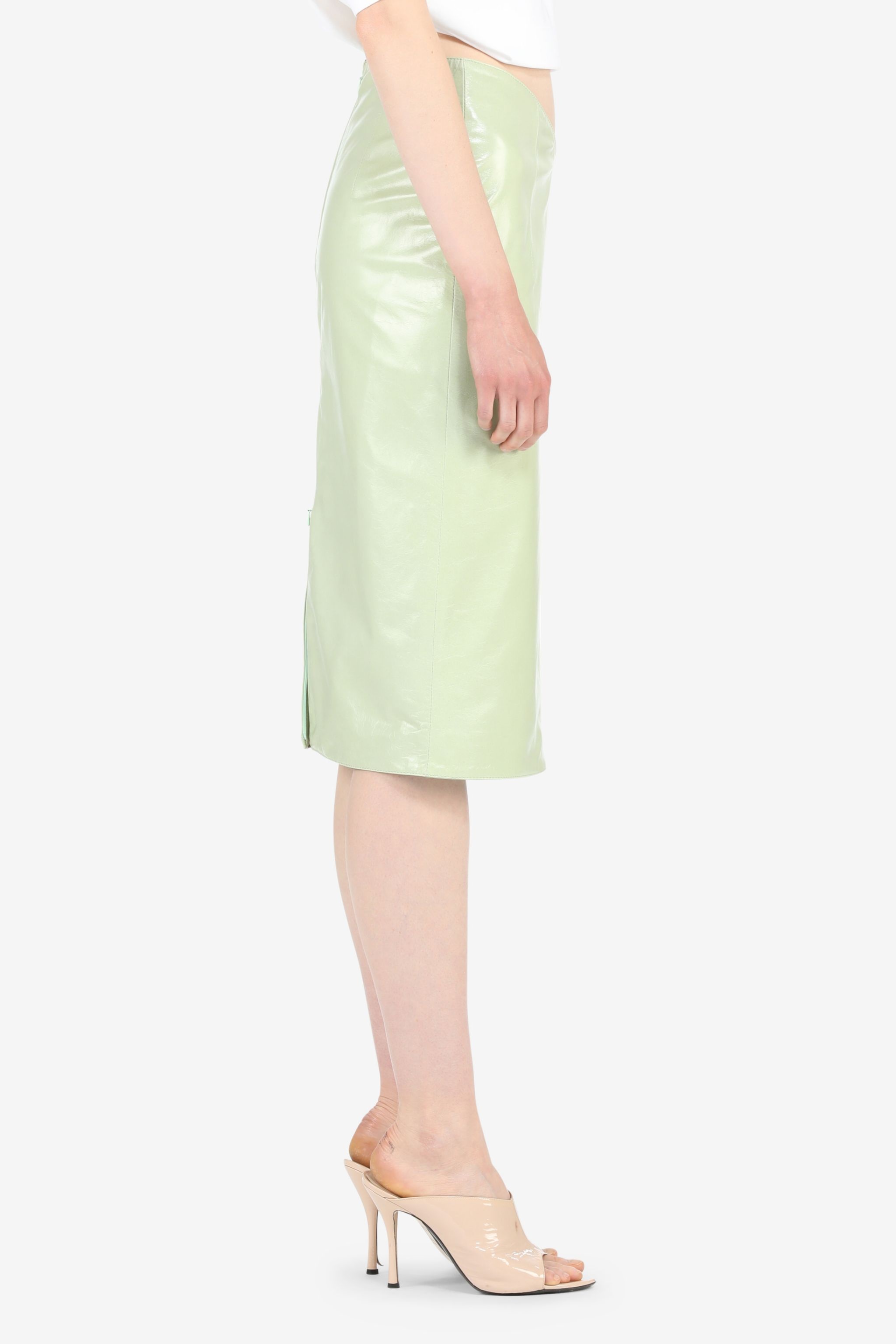 TAILORED LEATHER PENCIL SKIRT - 3