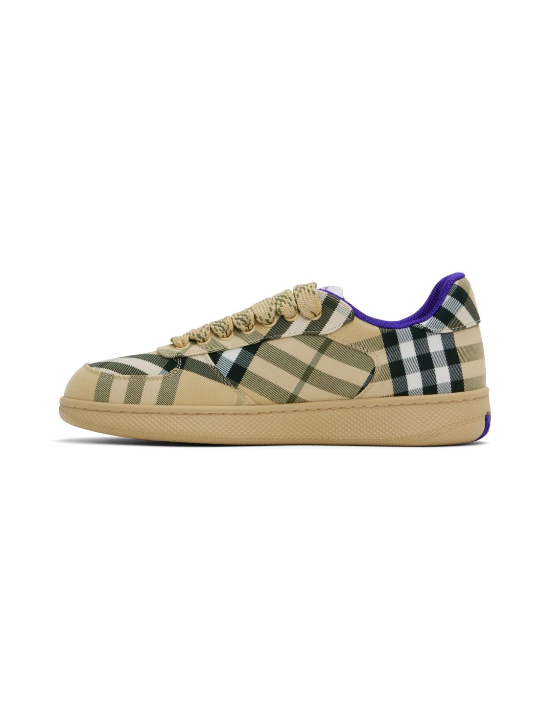 Beige Check Terrace Sneakers - 3