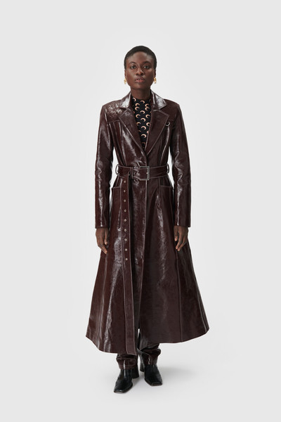 Marine Serre Embossed Leather Trench outlook