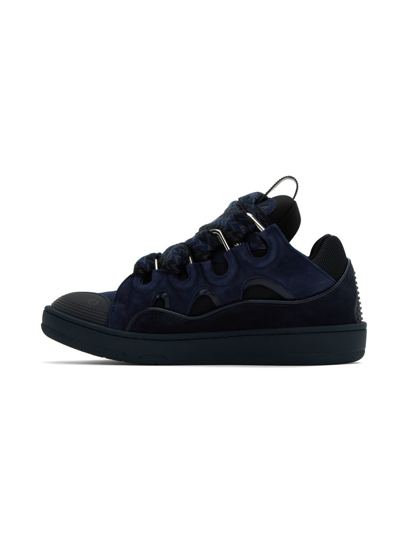 Lanvin Navy Curb Sneakers outlook