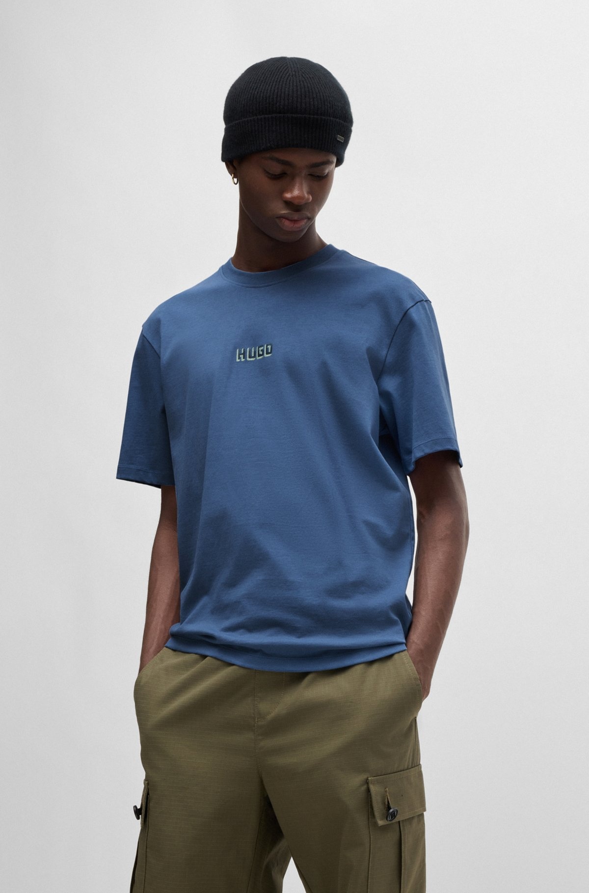 RELAXED-FIT T-SHIRT IN COTTON WITH LARGE REAR LOGOS - 2