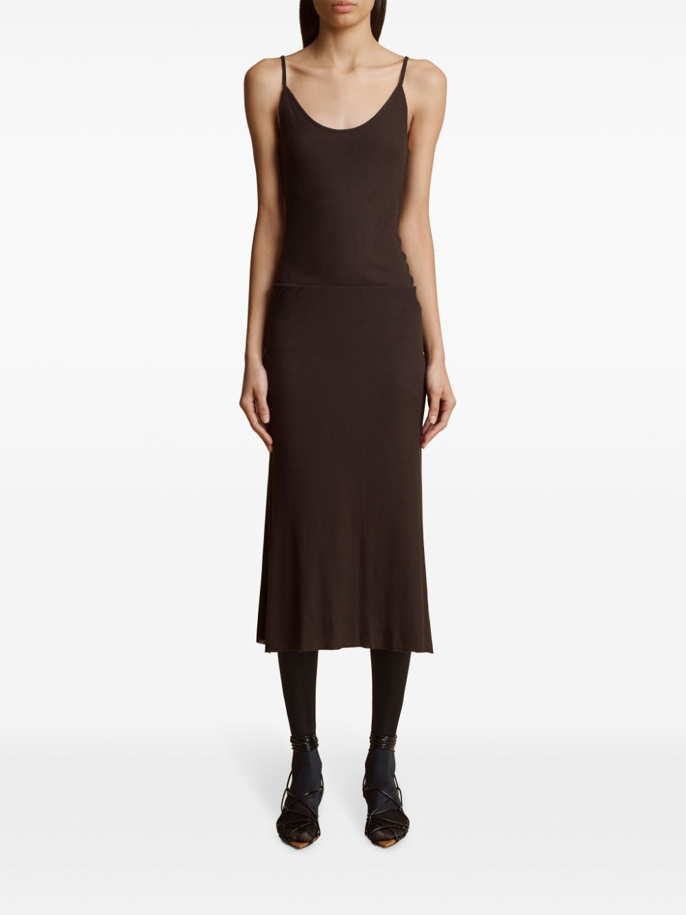 fine-ribbed tank top - 2