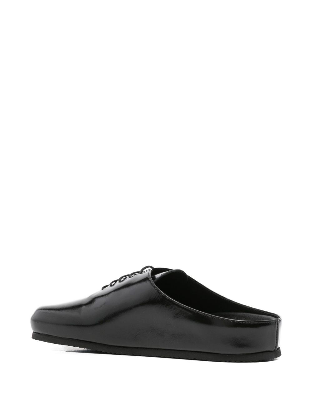 lace-up flat mules - 3