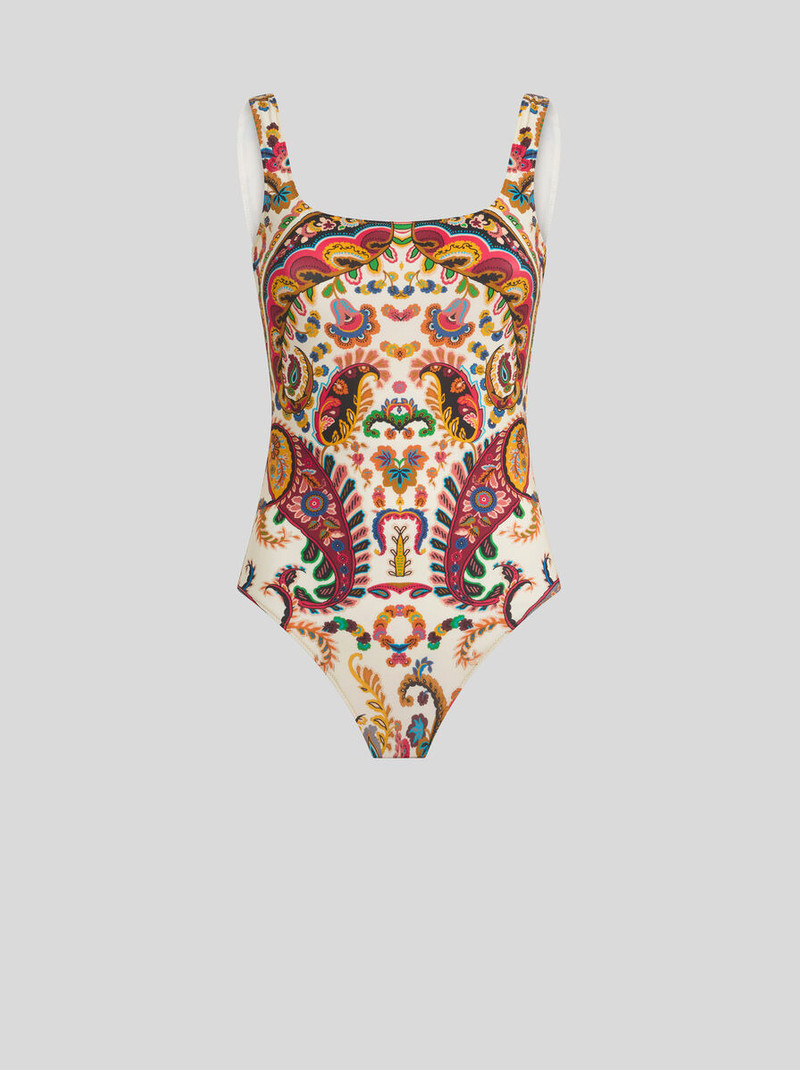 ONE-PIECE SWIMSUIT WITH FLORAL PAISLEY MOTIF 1