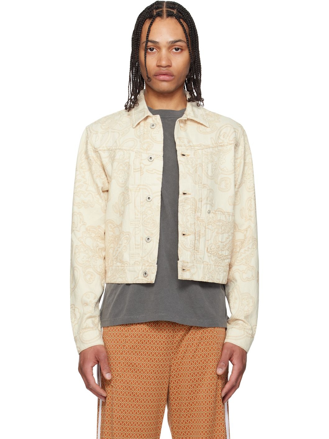 Off-White Kenzo Paris VERDY Edition Embroidered Trucker Jacket - 1