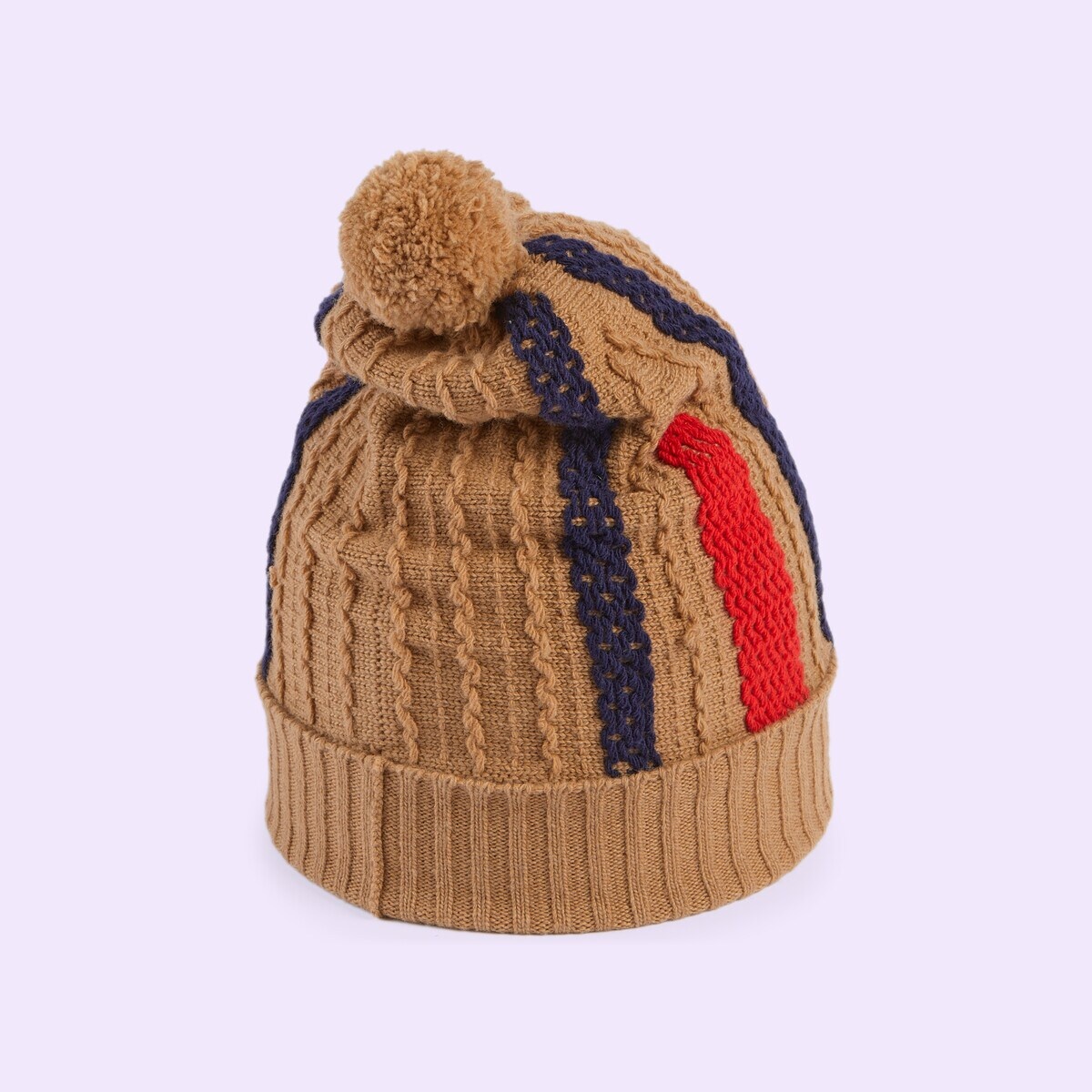 Wool knit hat with pom-pom - 4