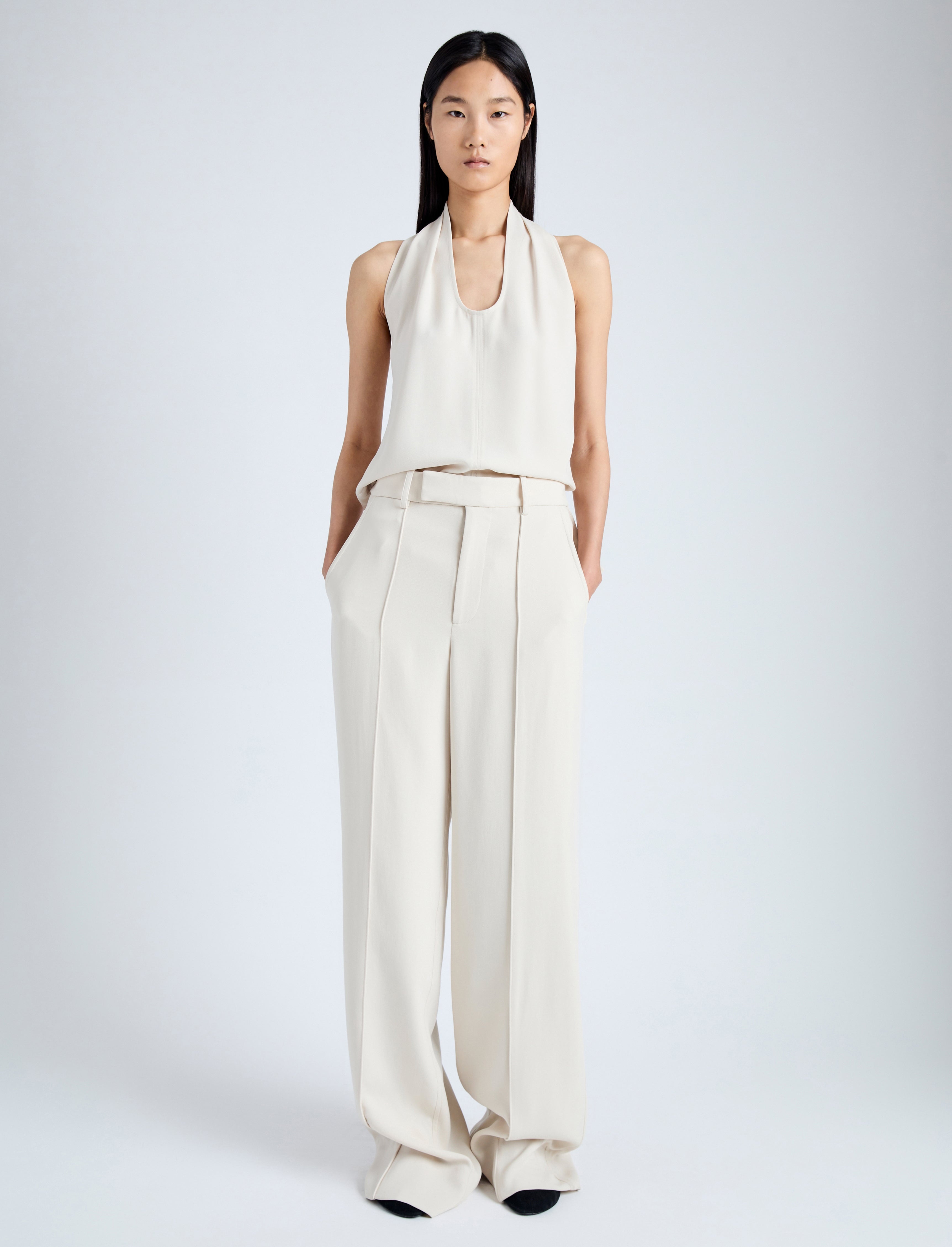 Weyes Pant in Light Matte Viscose Crepe - 2