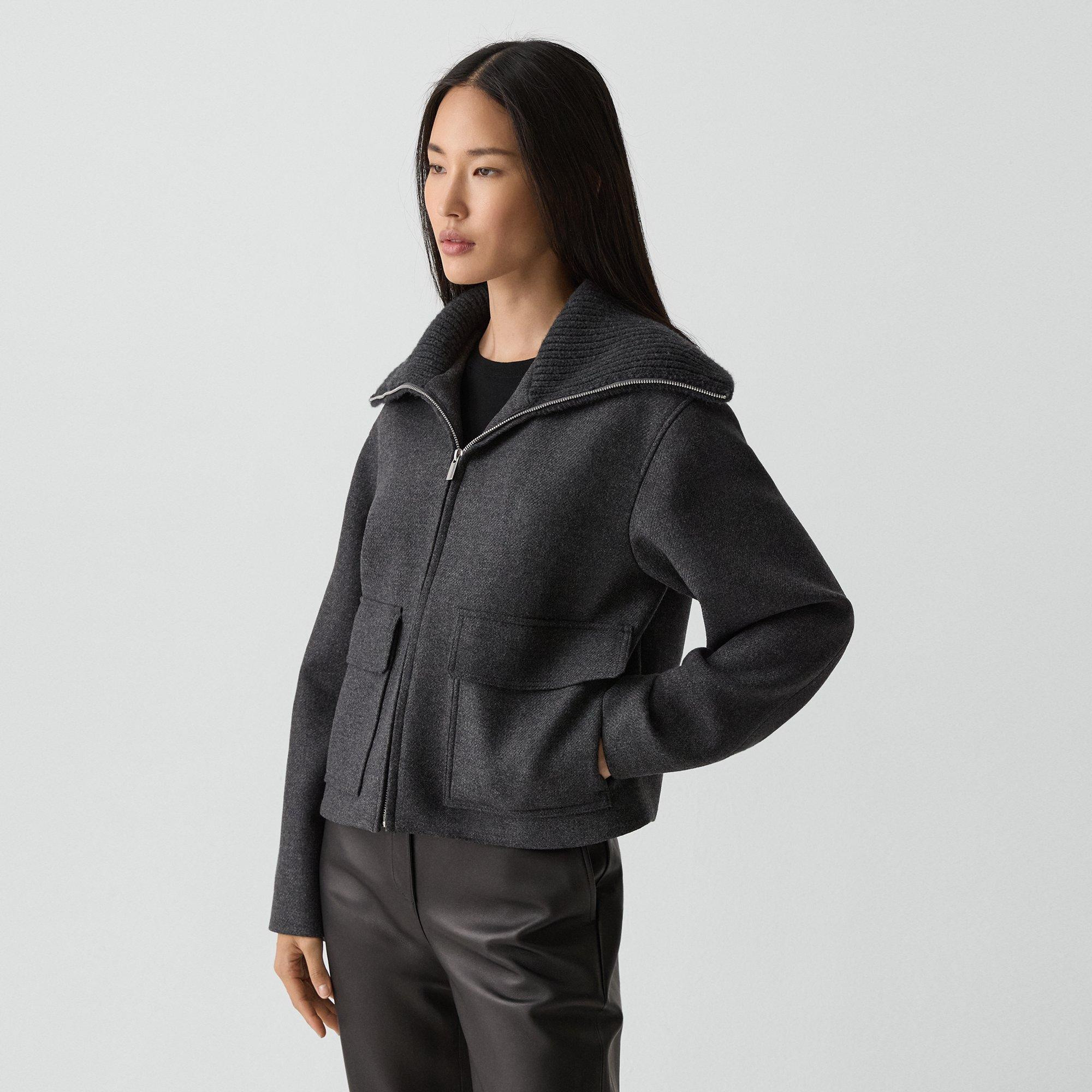 Wing Collar Jacket in Wool - 3