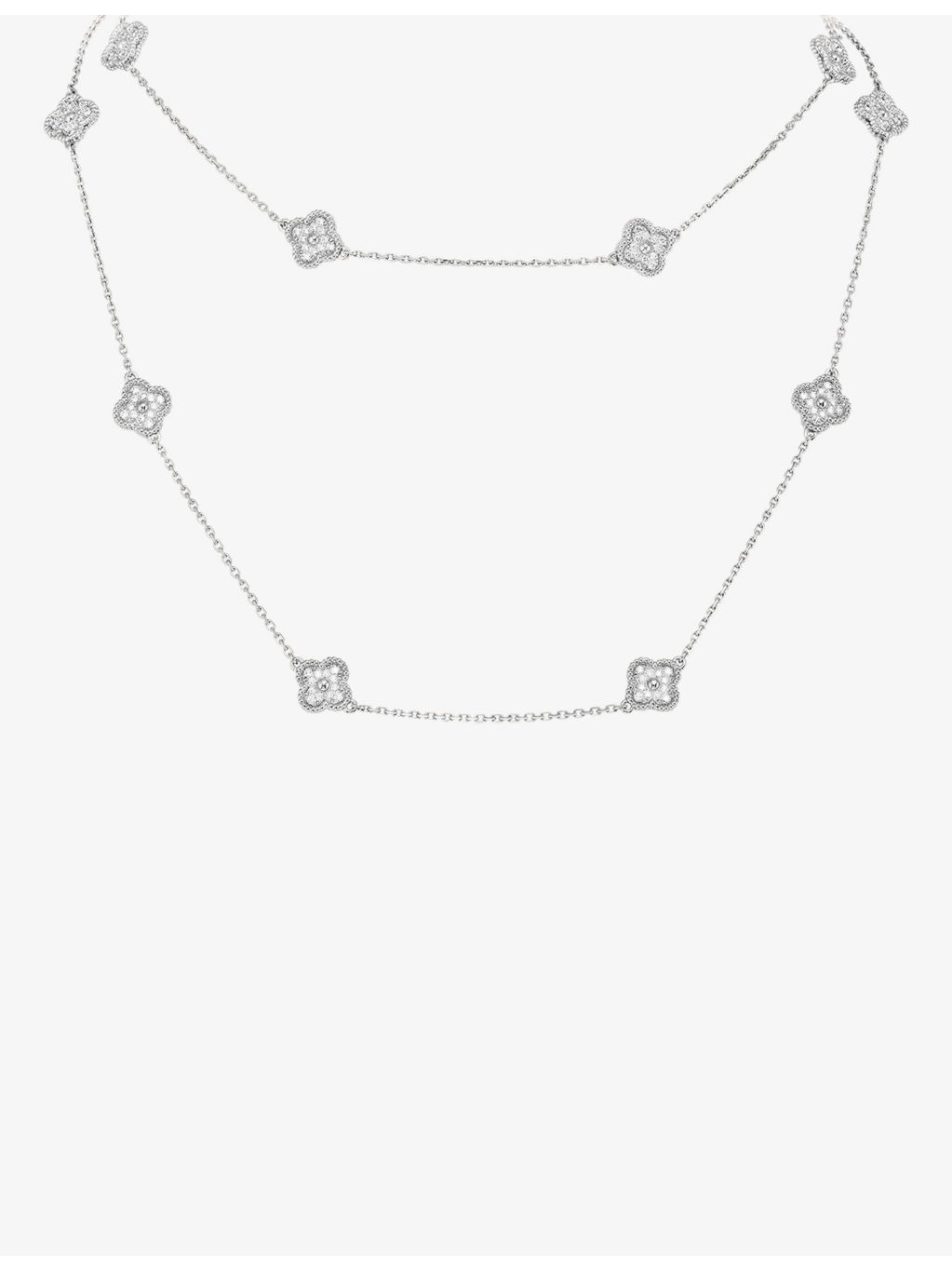 Sweet Alhambra white-gold and 1.29ct diamond necklace - 2