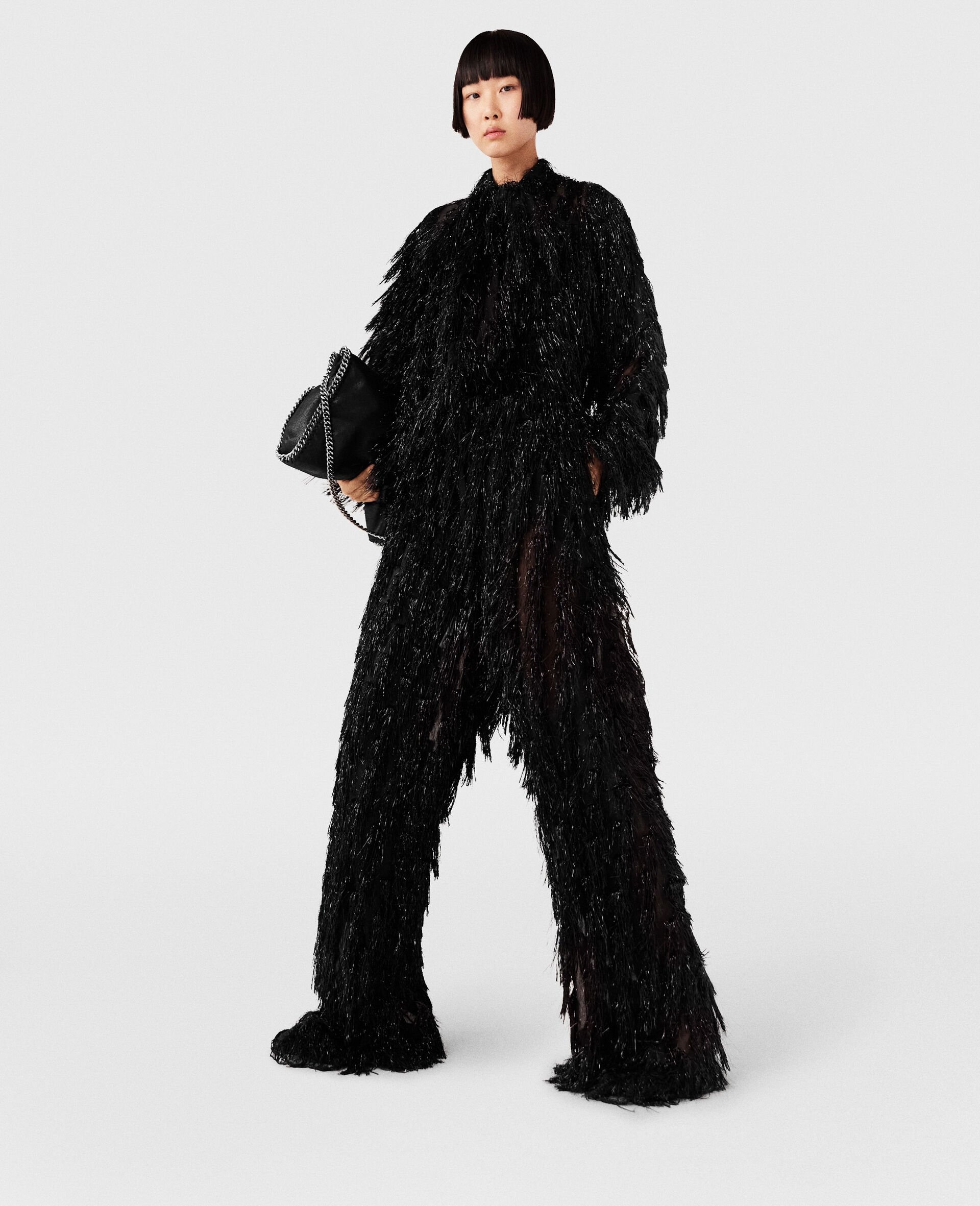 Low-Rise Glitter Tassel Trousers - 1