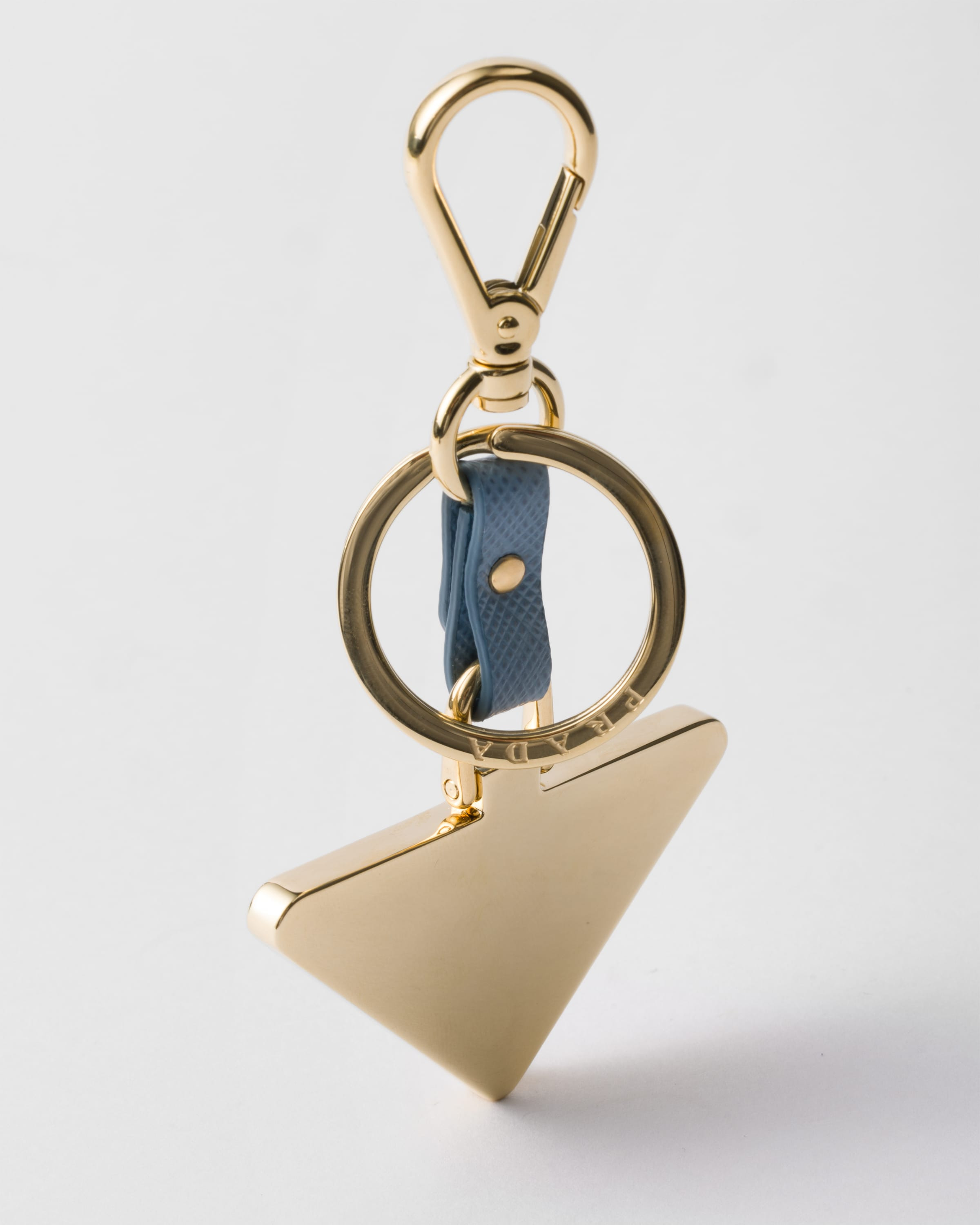 Saffiano Leather and Metal Keychain - 3