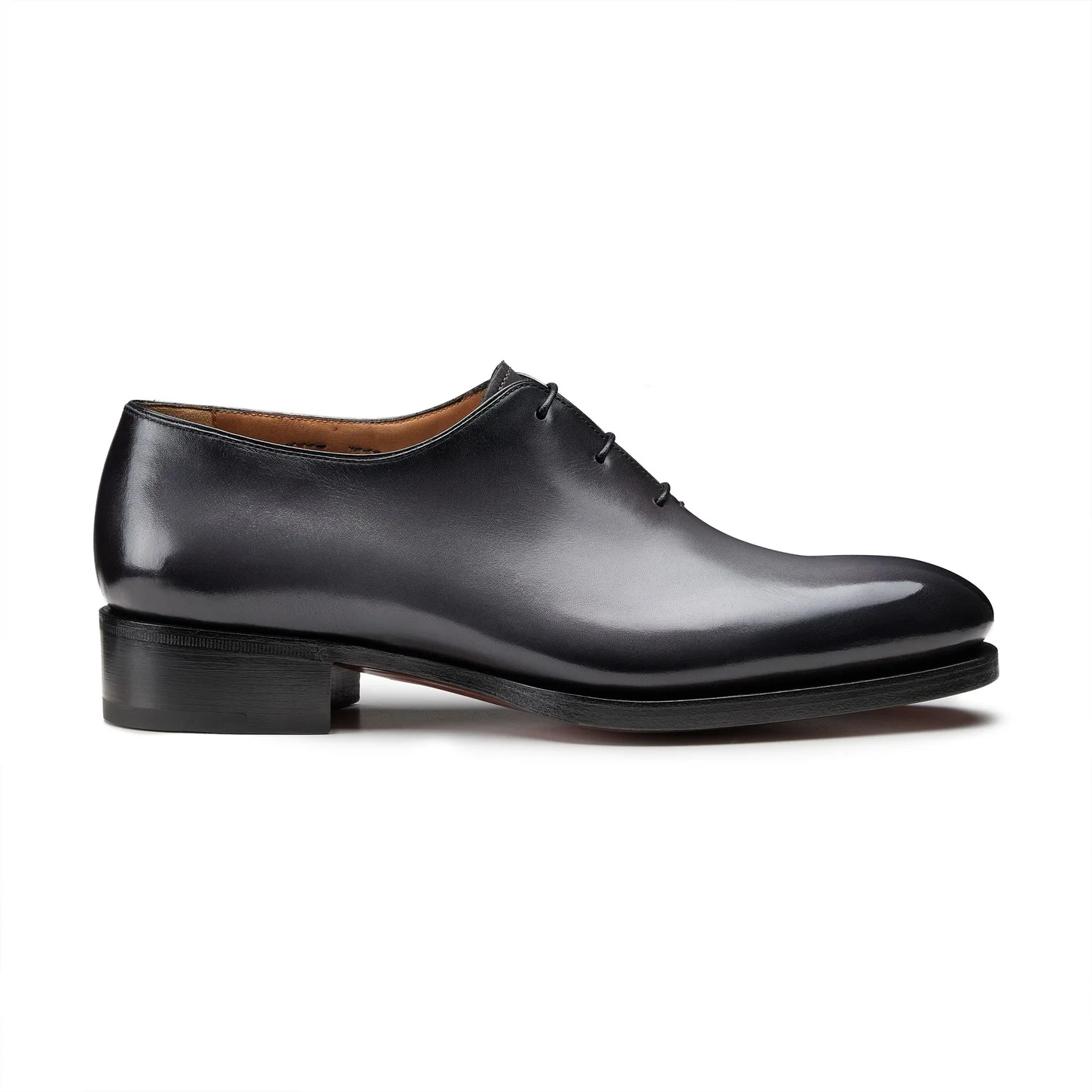 Men's grey leather Oxford lace-up - 1