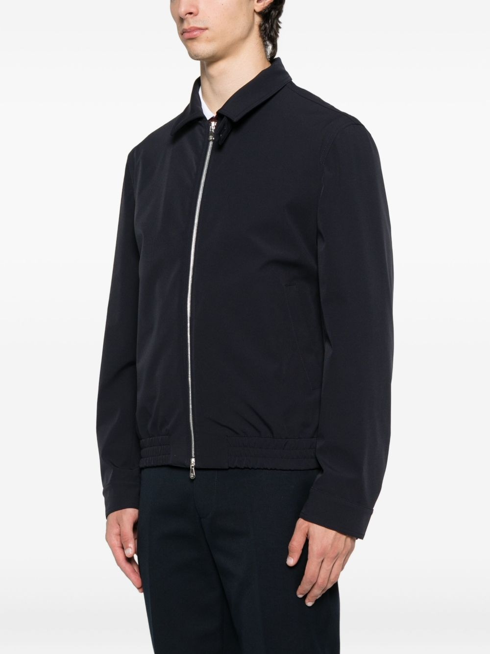 zip-fastening elasticated-hem bomber jacket - 3