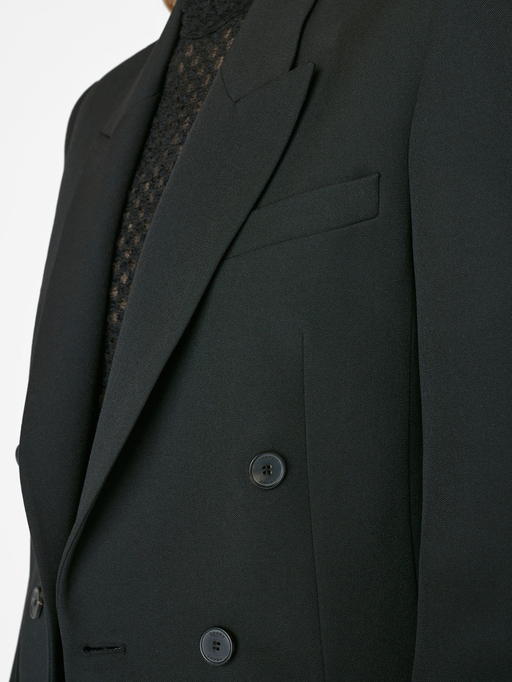 Double Breasted Slim Blazer in Noir - 4
