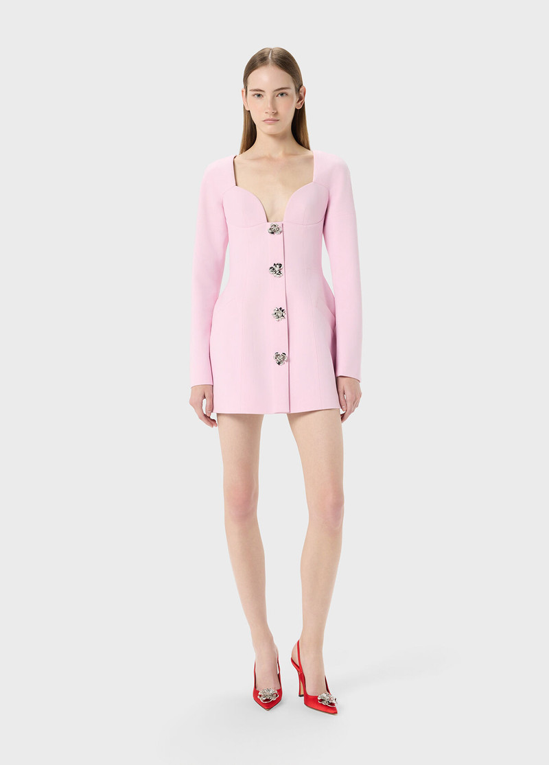 SHORT DRESS IN CRÊPE WITH JEWEL BUTTONS 5