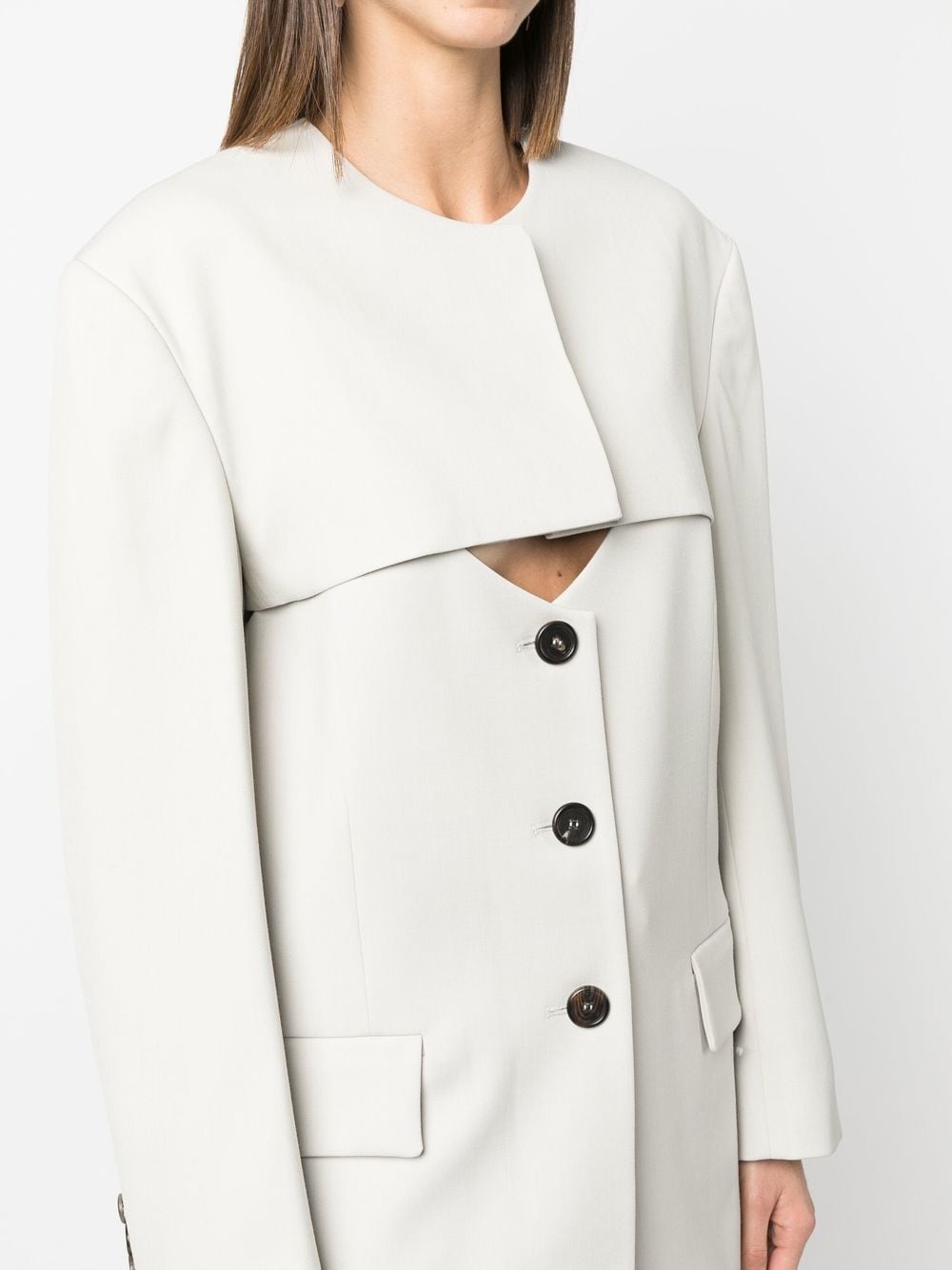 cut-out buttoned jacket - 5