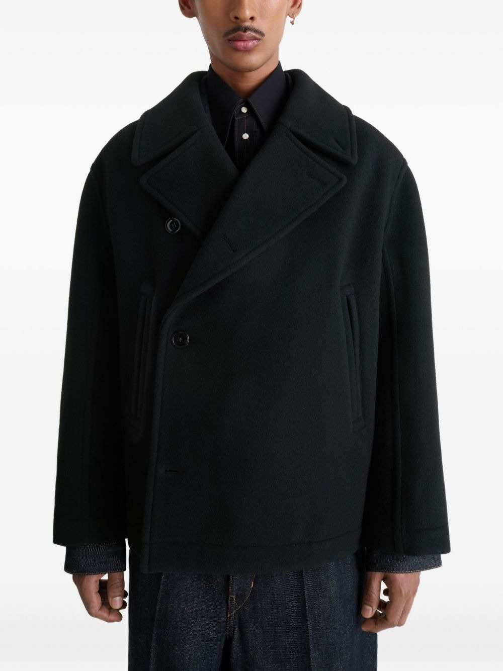 double-breasted peacoat - 3
