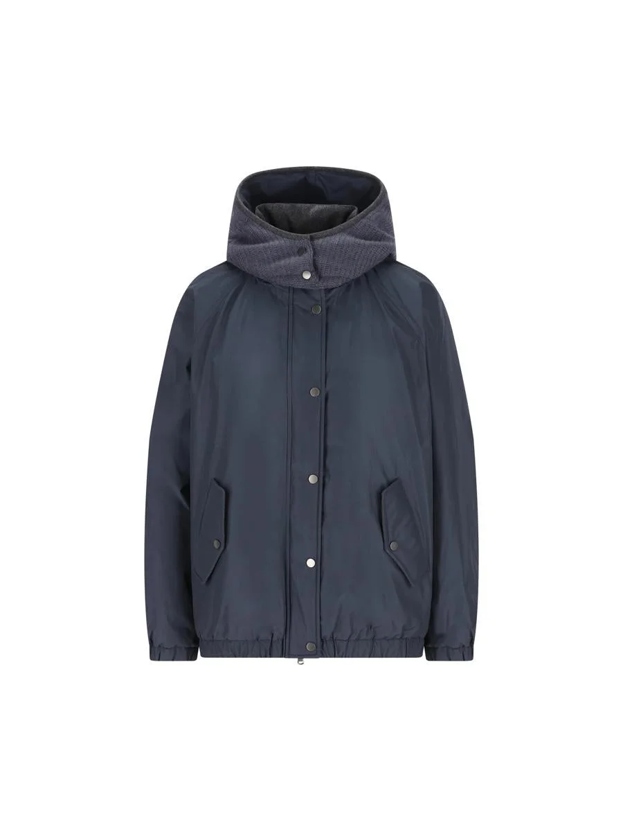 Brunello Cucinelli Short Down Jacket With Removible Hoodie - 1