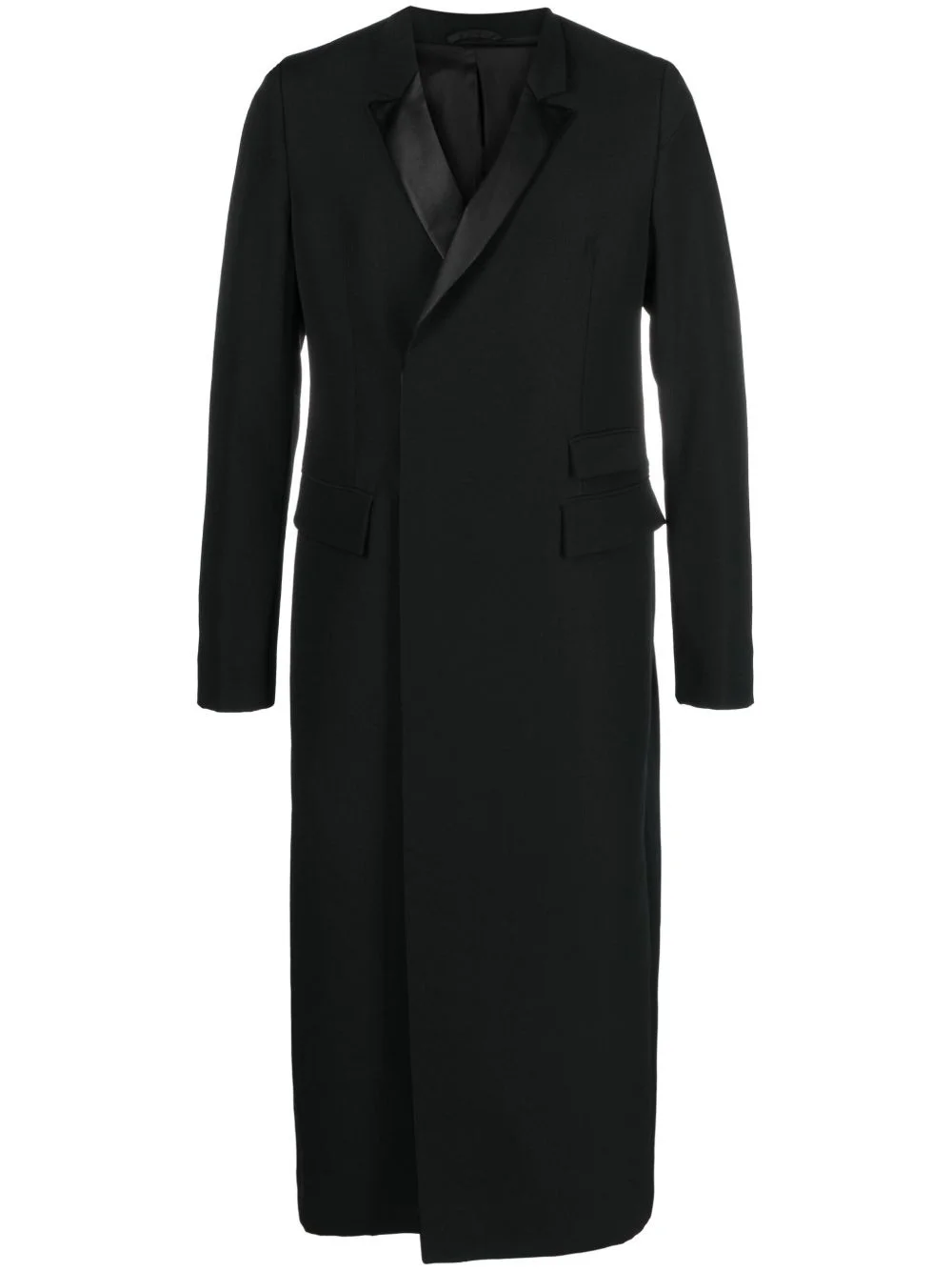 double-breasted wool midi coat - 1
