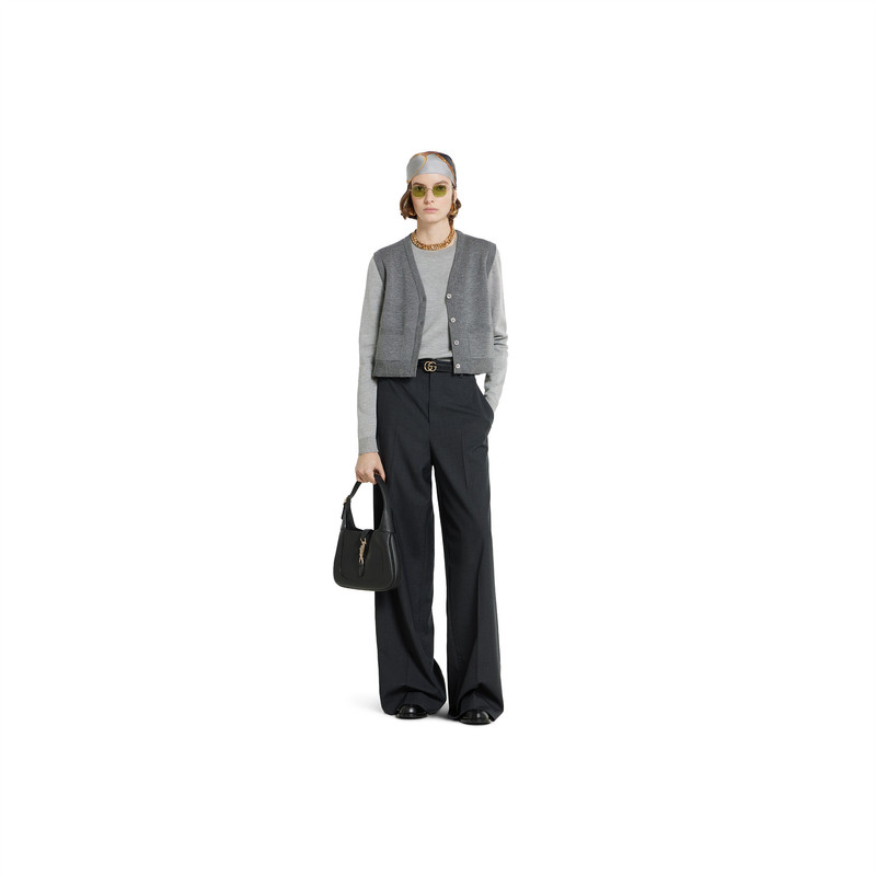 GUCCI Wool silk top with vest overlay outlook