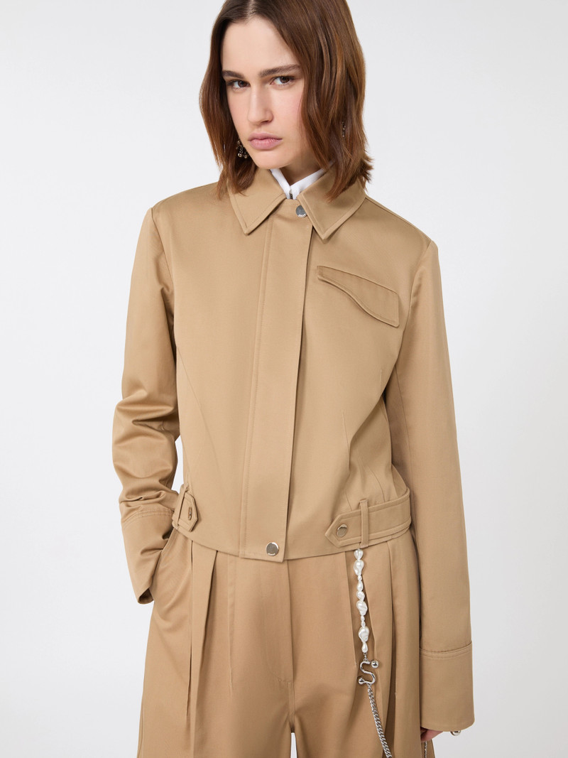 FINANZA Boxy cotton jacket - BISCUIT 5