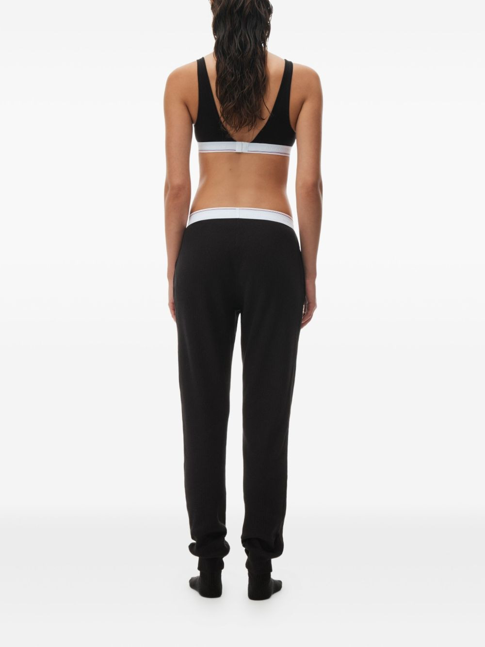 Waffle elasticated-waist track pants - 2