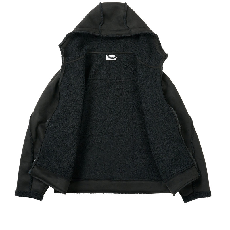 PALACE SHERPA FAUX SUEDE HOODED JACKET BLACK outlook