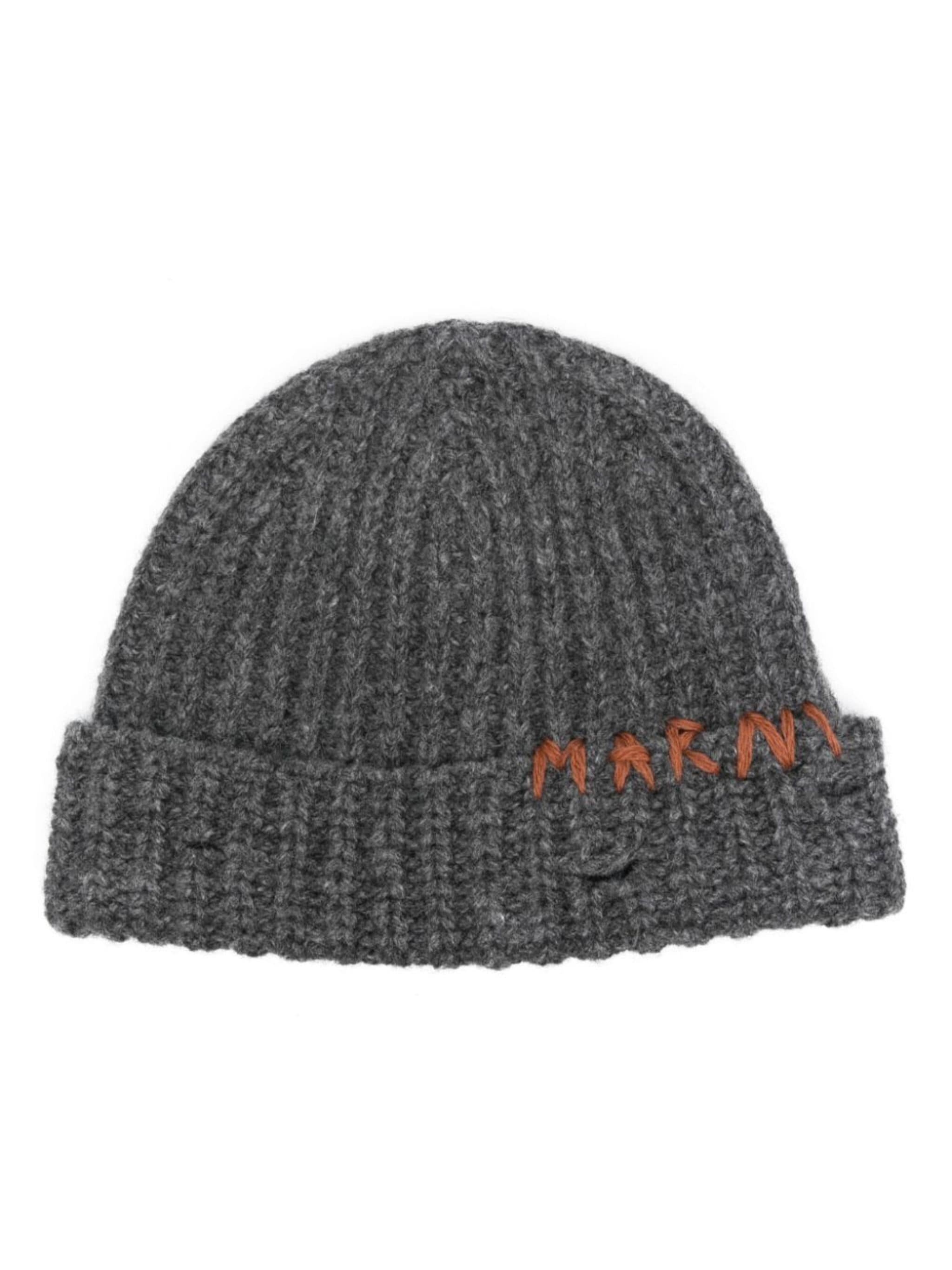 embroidered-logo wool beanie - 1