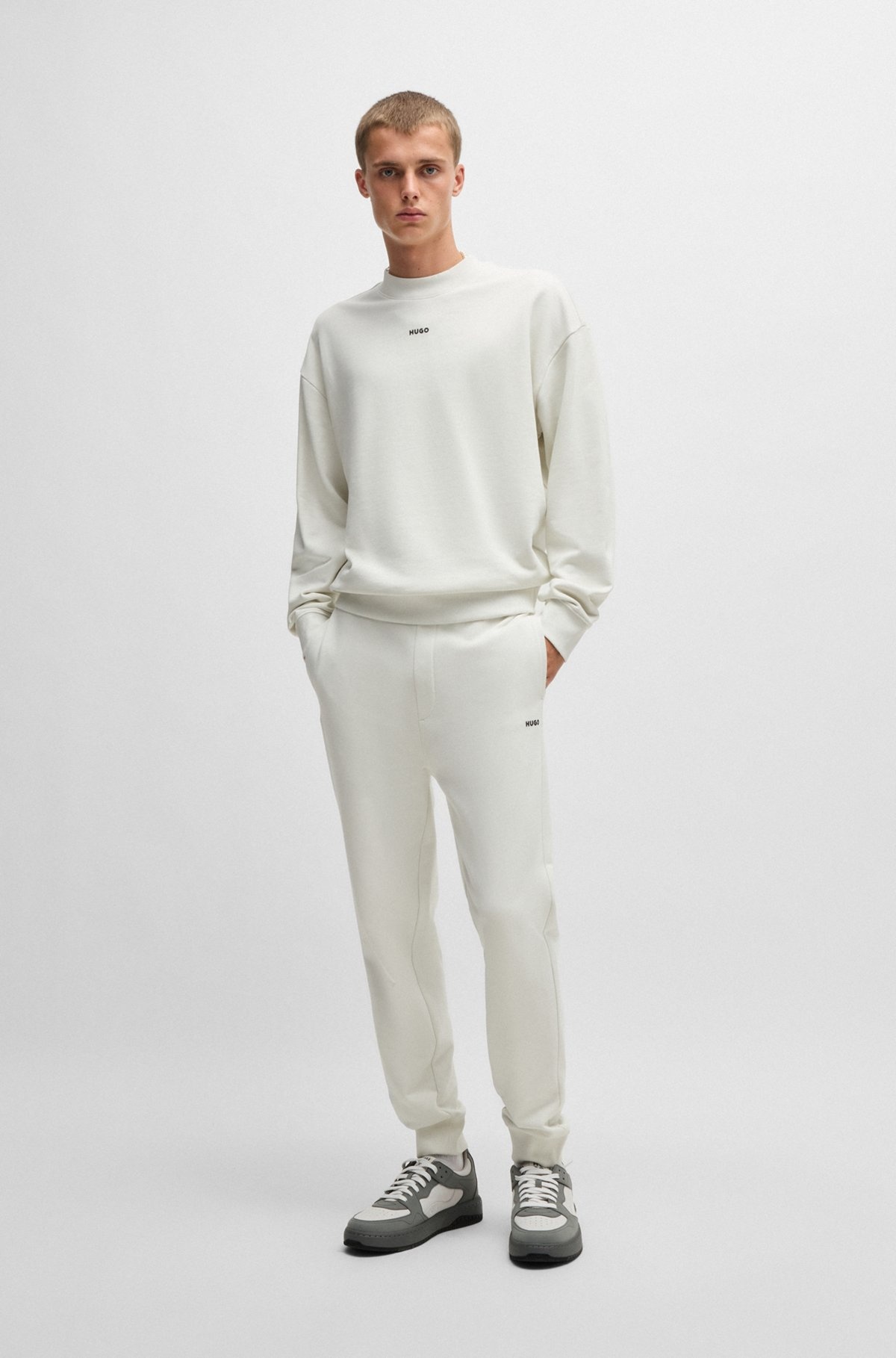COTTON-TERRY TRACKSUIT BOTTOMS WITH LOGO PRINT - 4