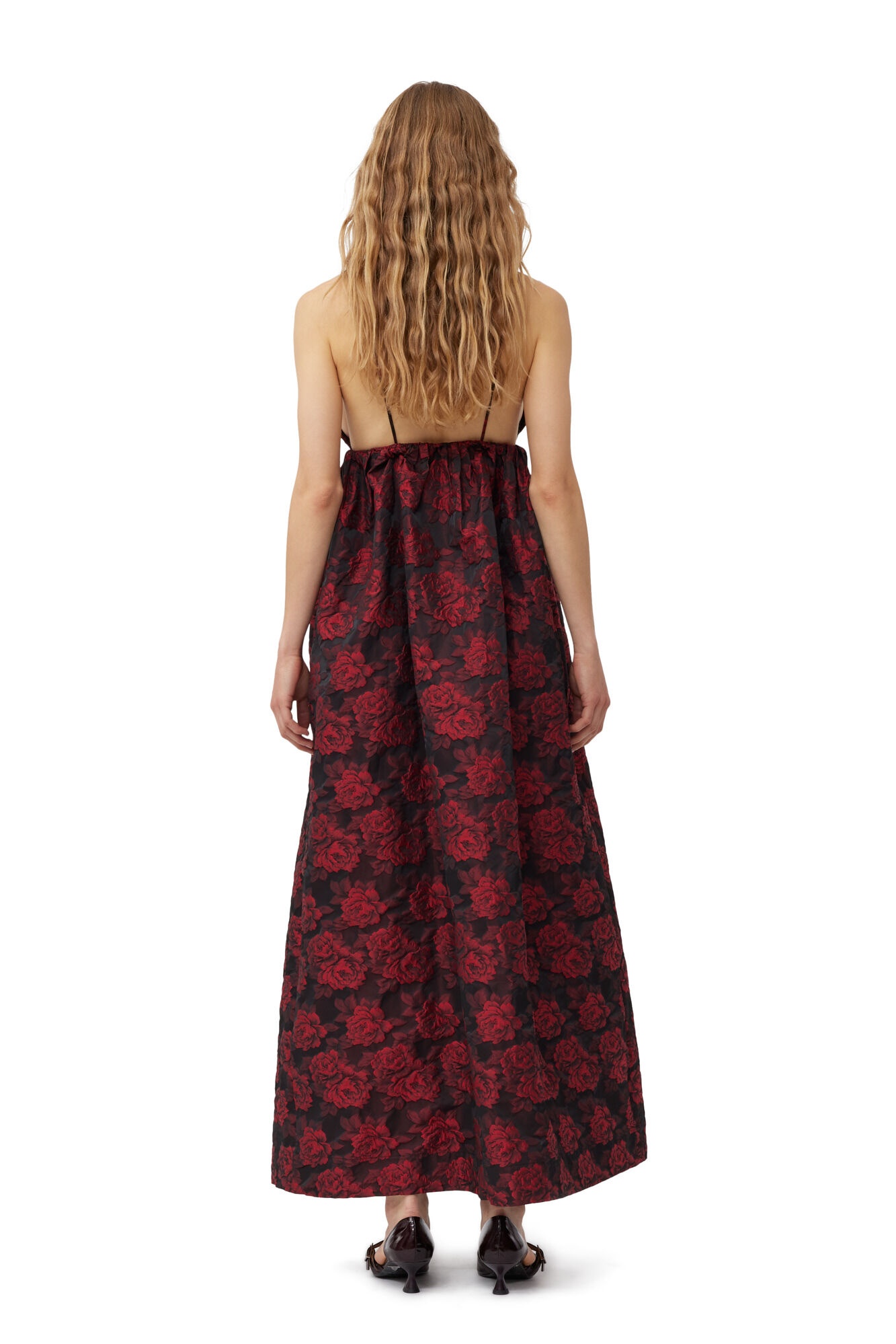 BOTANICAL JACQUARD LONG STRAP DRESS - 3