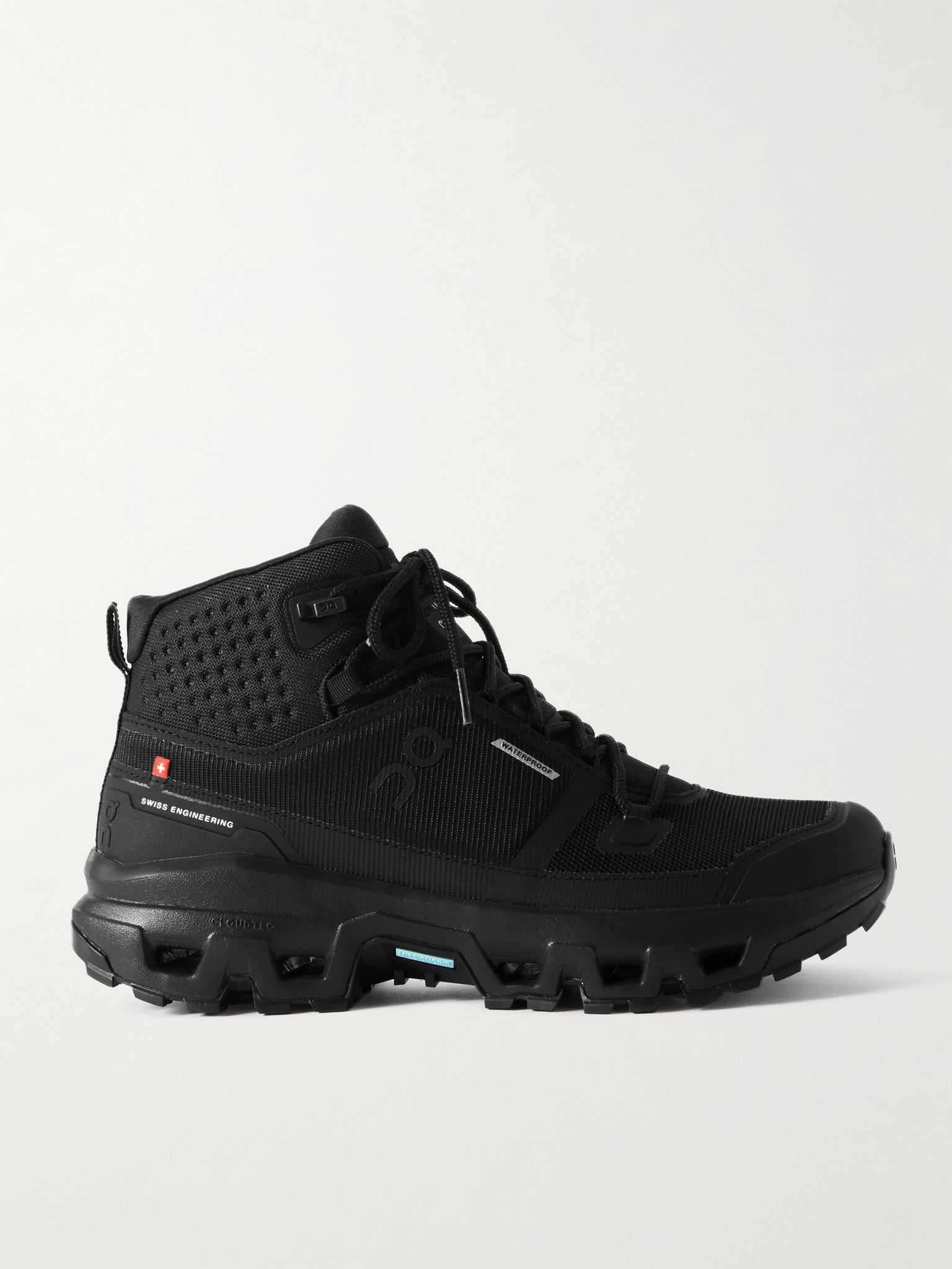 Cloudrock Rubber-Trimmed Mesh Hiking Boots Black - 1