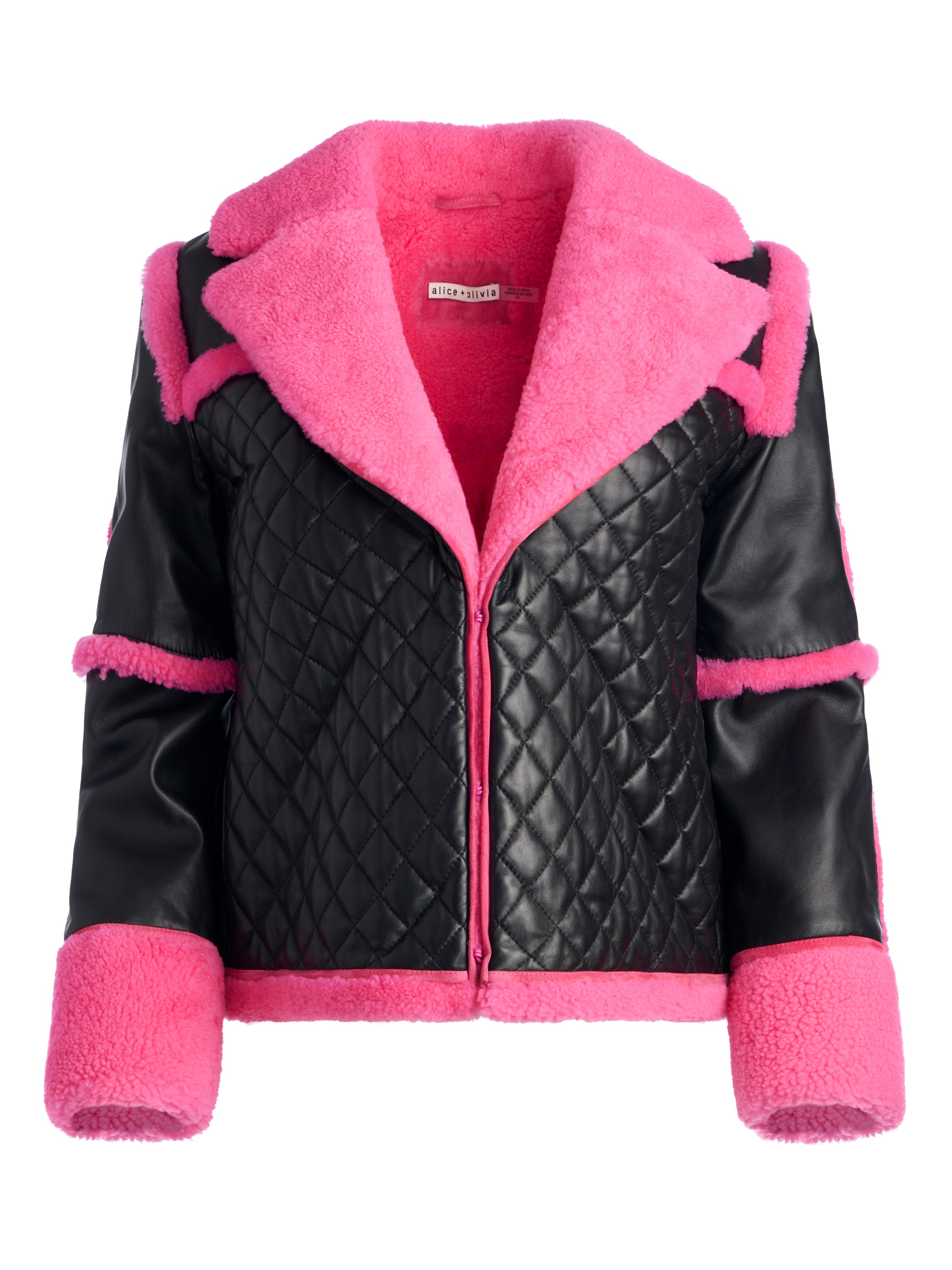 LUISANA COMBINATION LEATHER SHEARLING COAT - 1