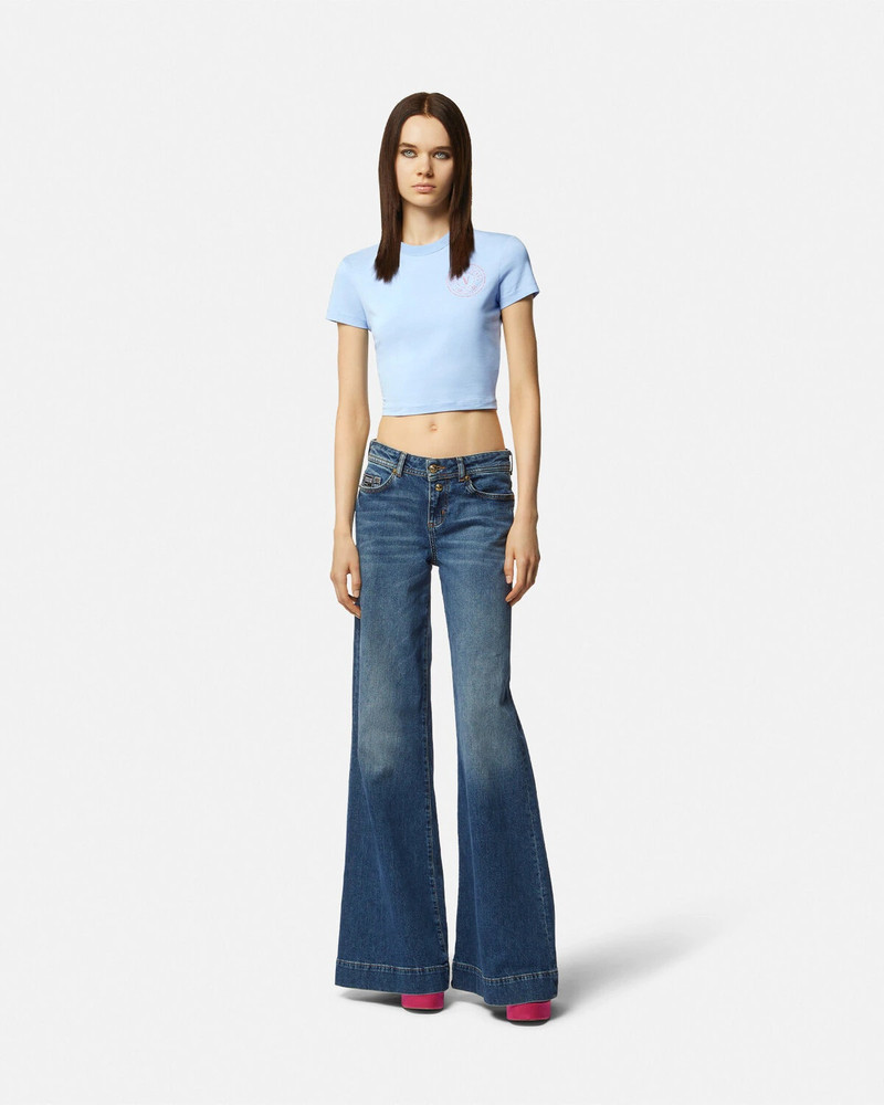 VERSACE JEANS COUTURE V-Emblem Cropped T-Shirt outlook