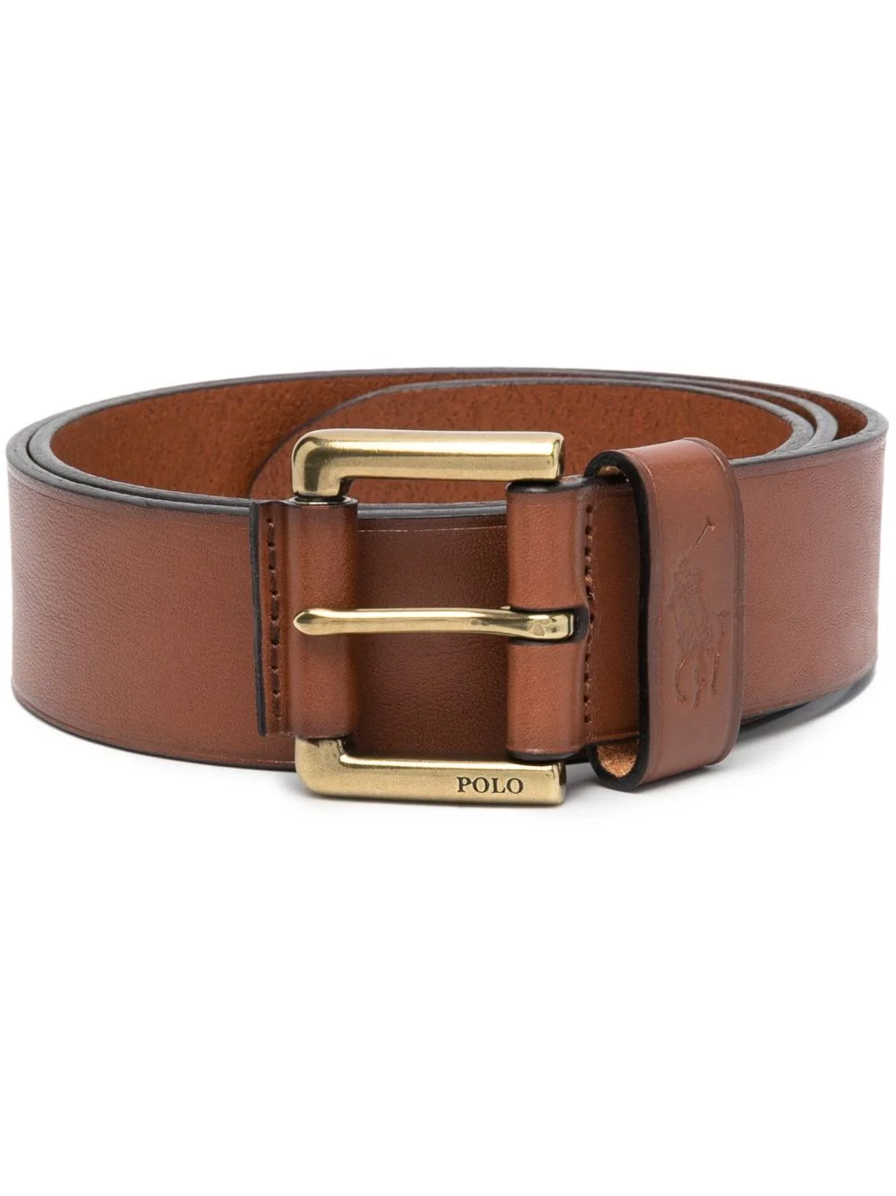 embossed-logo leather belt - 1