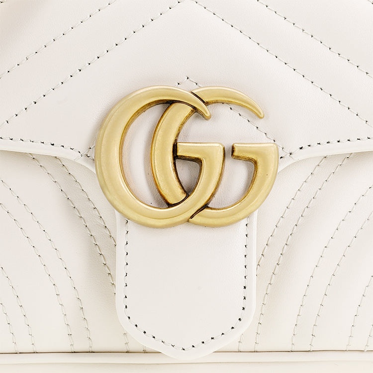 (WMNS) Gucci GG Marmont Series mini Leather Clutch White 446744-DTDIT-9022 - 6