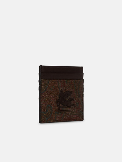 Etro 'ARNICA' BROWN LEATHER CARD HOLDER outlook