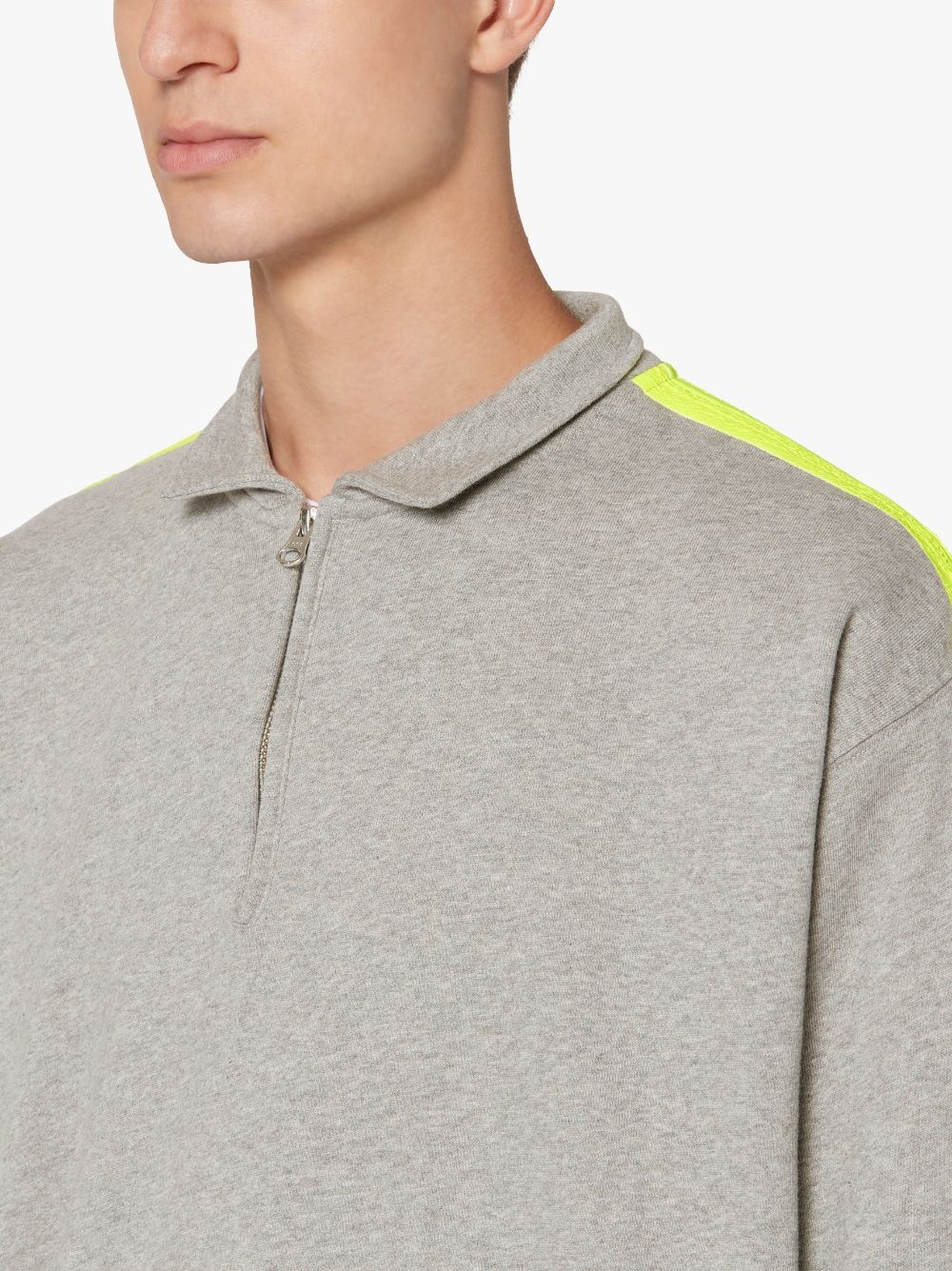 GREY X YELLOW COTTON ZIP FRONT SWEATSHIRT | GJF-300 - 5