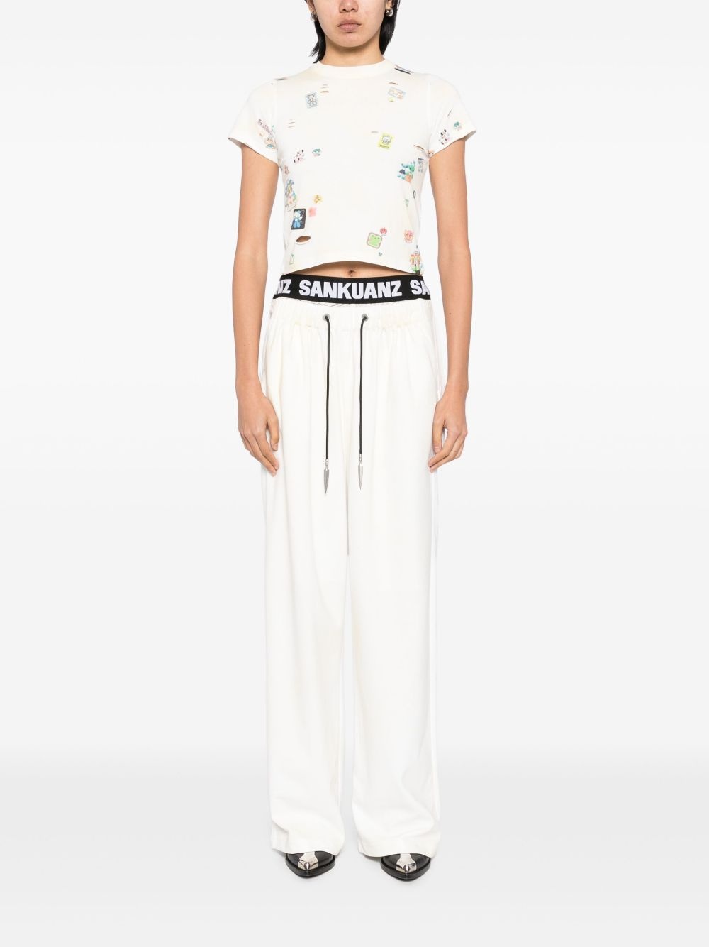 faded track pants - 2