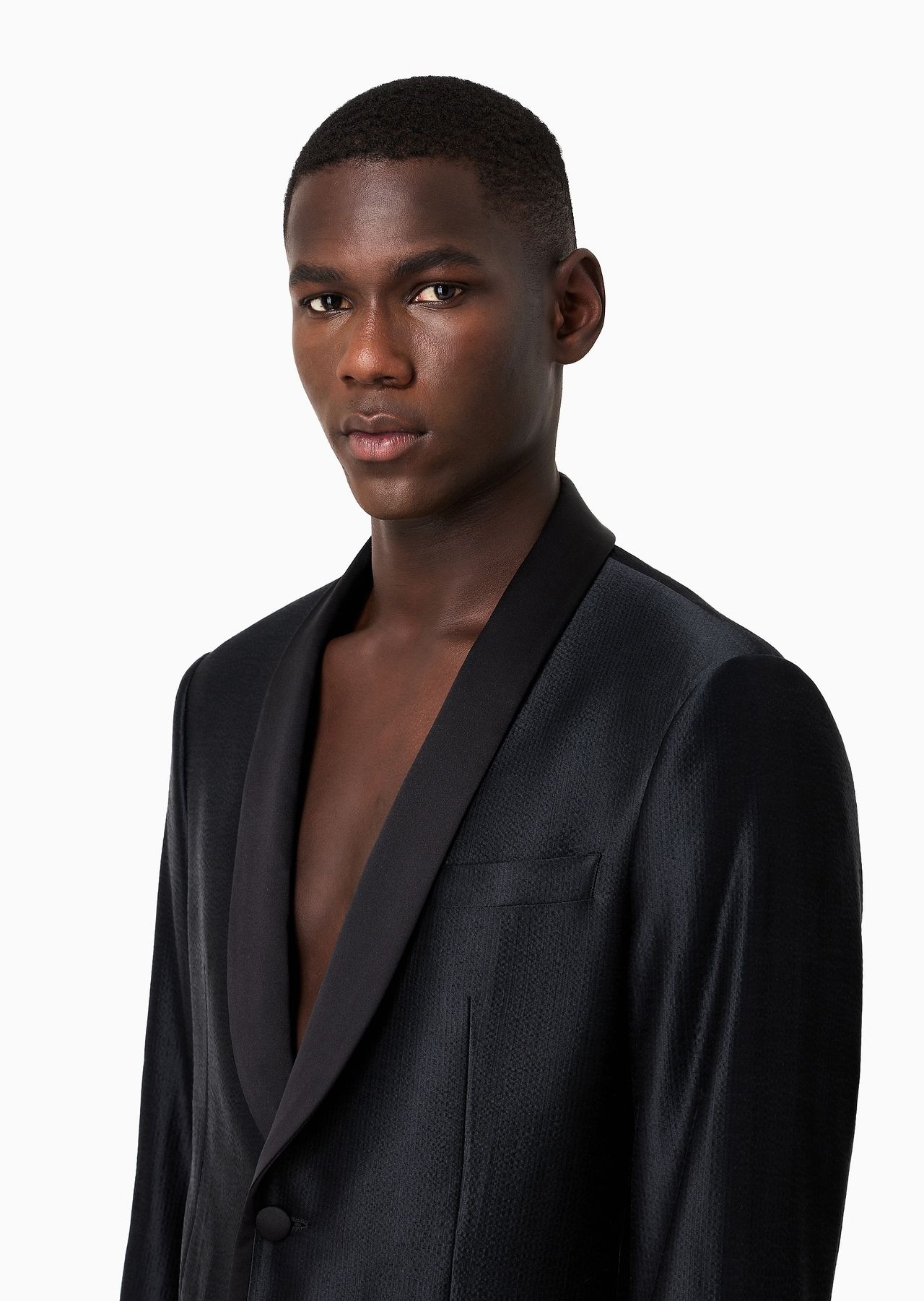 Soho line wool and silk satin tuxedo jacket - 5